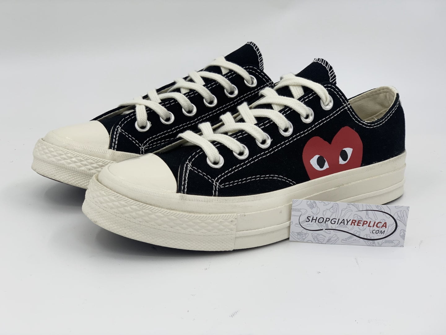 Giày Converse CDG đen cổ thấp replica