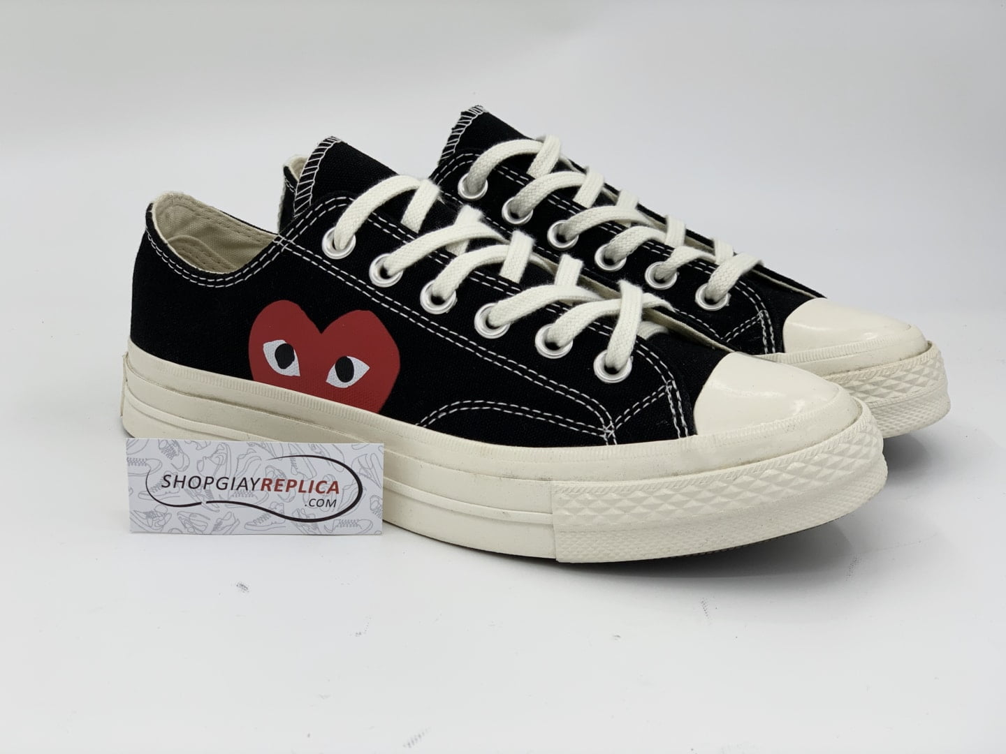 Giày Converse CDG đen cổ thấp replica