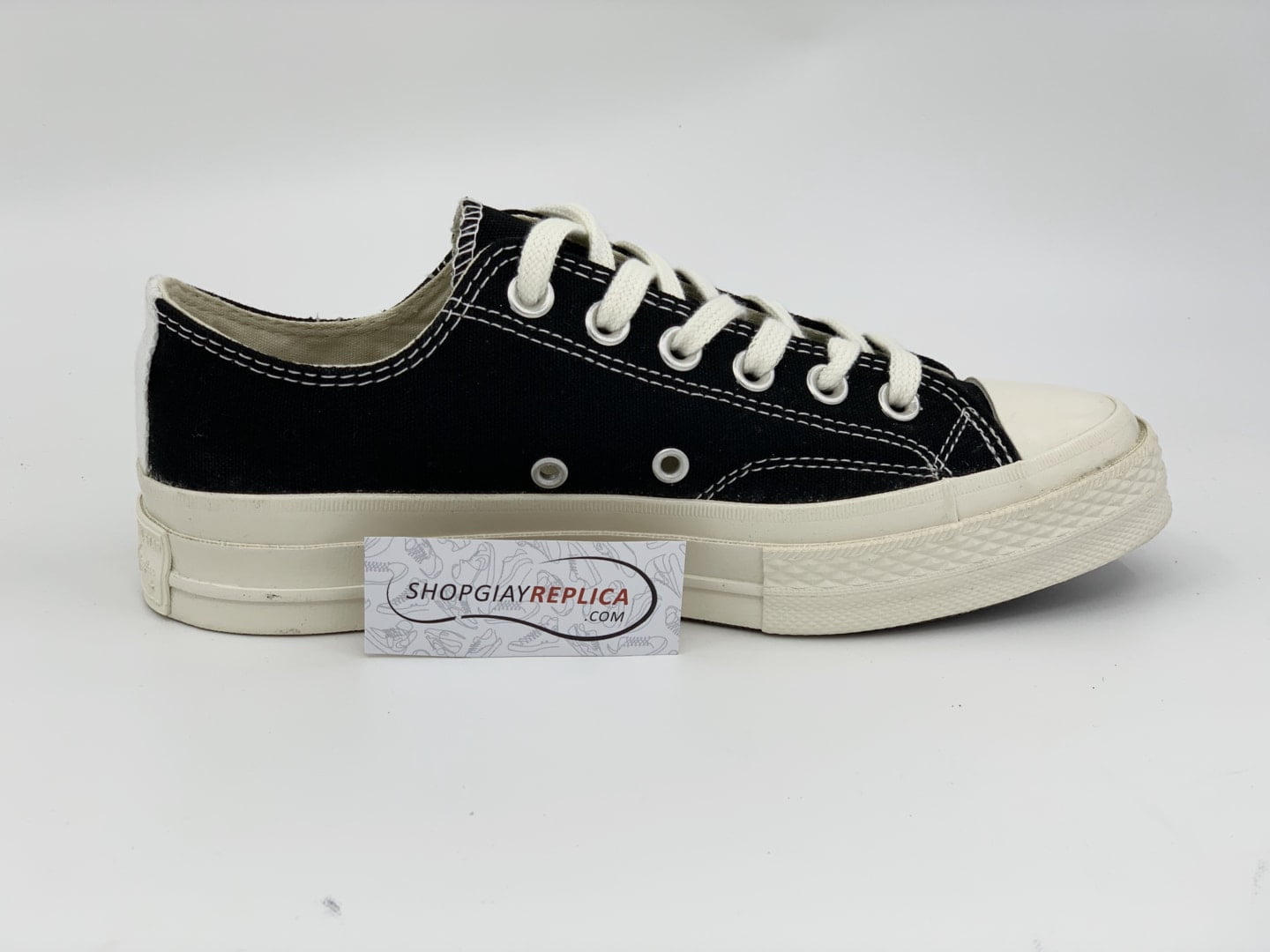 Giày Converse CDG đen cổ thấp replica