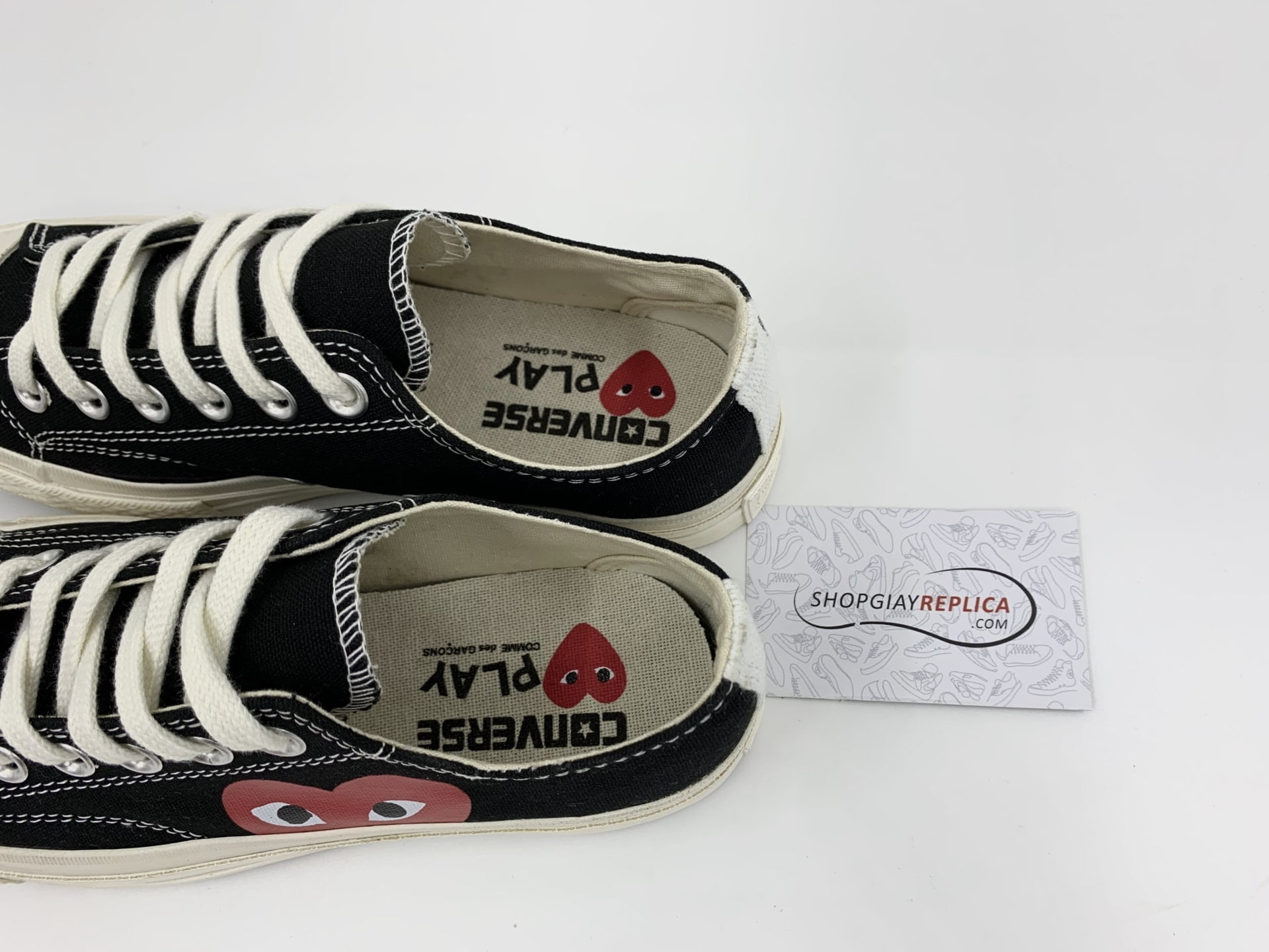 Giày Converse CDG đen cổ thấp replica