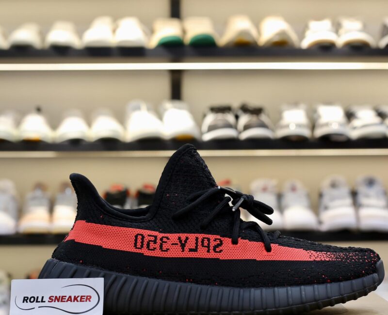 đế khâu Giày Adidas Yeezy 350 V2 ‘Core Black Red’ đen rep 1:1