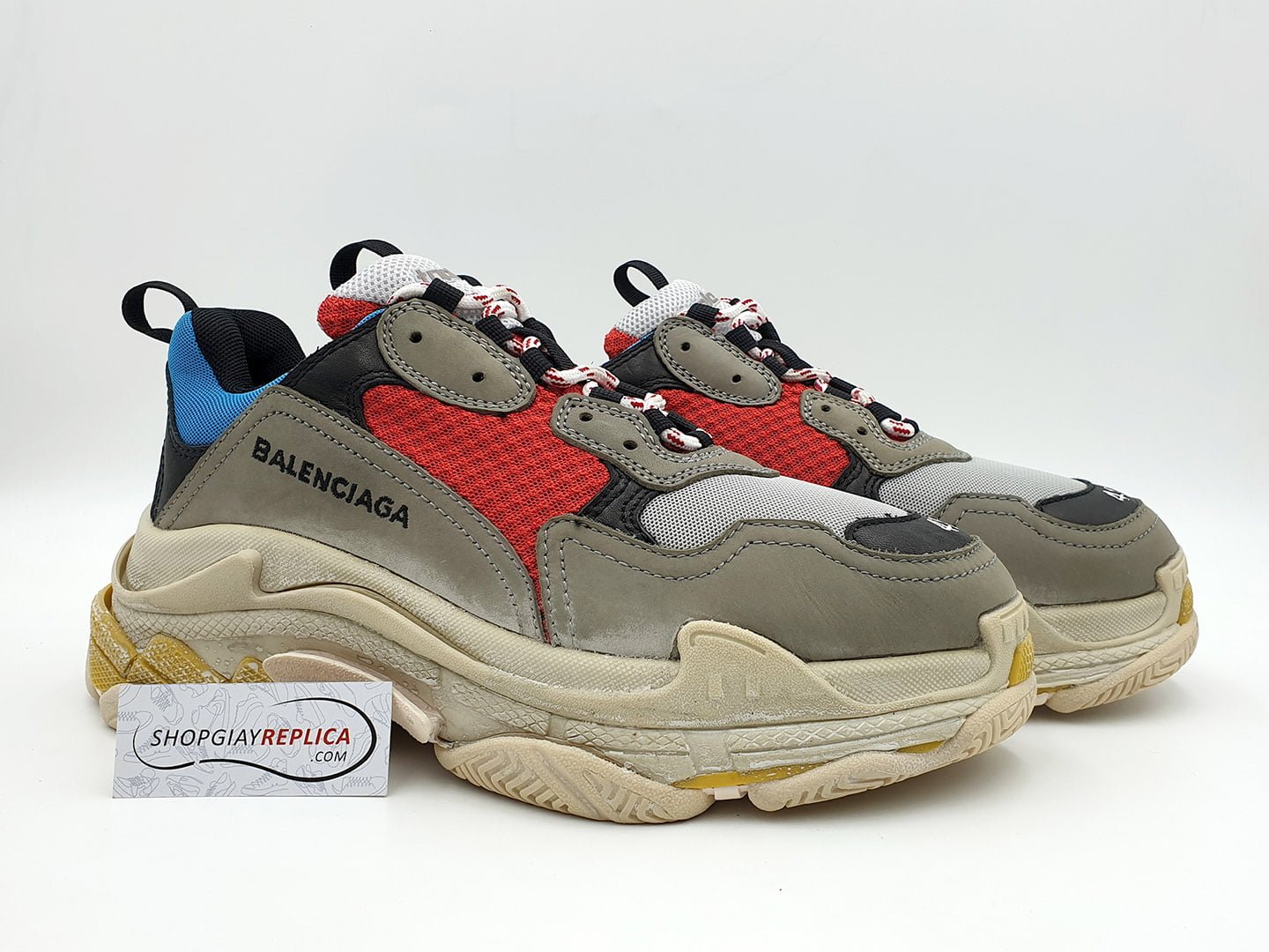 Giày Balenciaga Triple S xanh đỏ replica 1:1