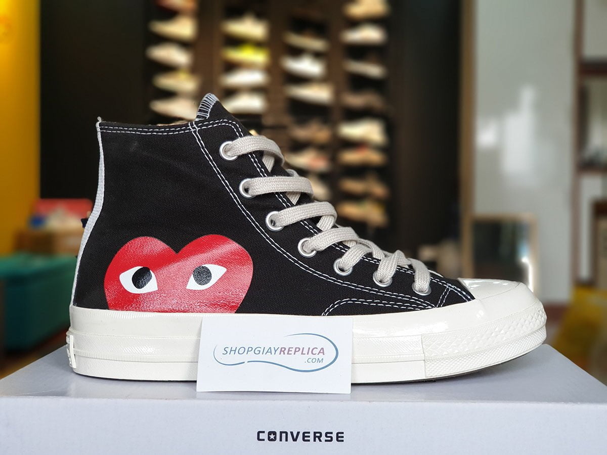 giày converse cdg den co cao replica