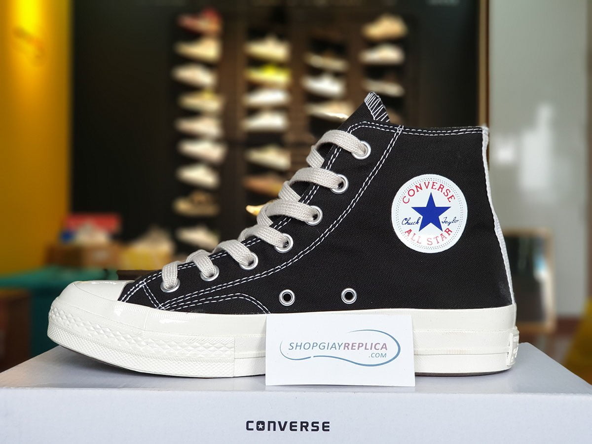 giày converse cdg den co cao replica