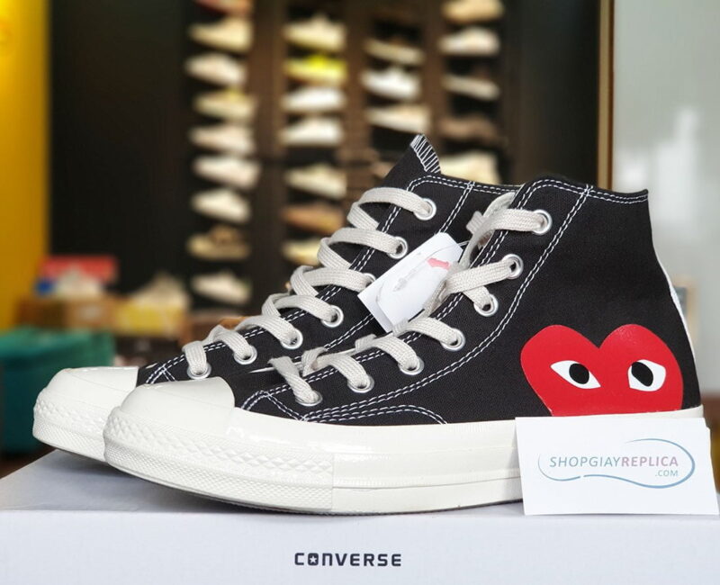 giày converse cdg den co cao replica