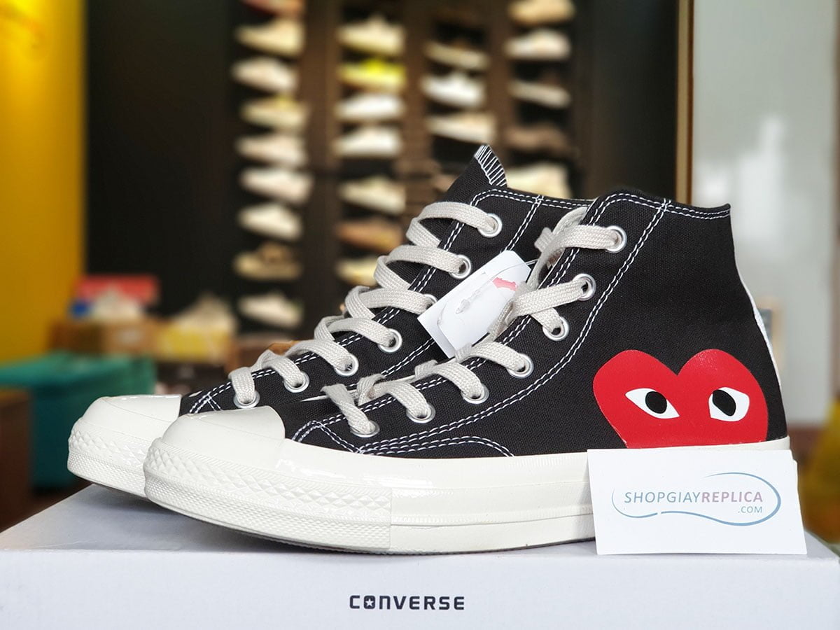 giày converse cdg den co cao replica