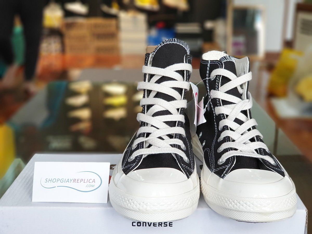 giày converse cdg den co cao replica