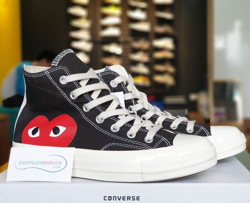giày converse cdg den co cao replica