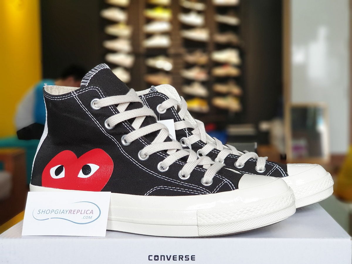 giày converse cdg den co cao replica