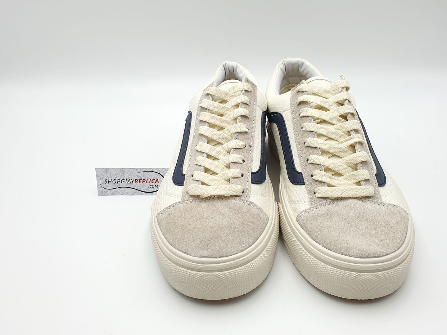 giày vans old skool trang soc xanh replica