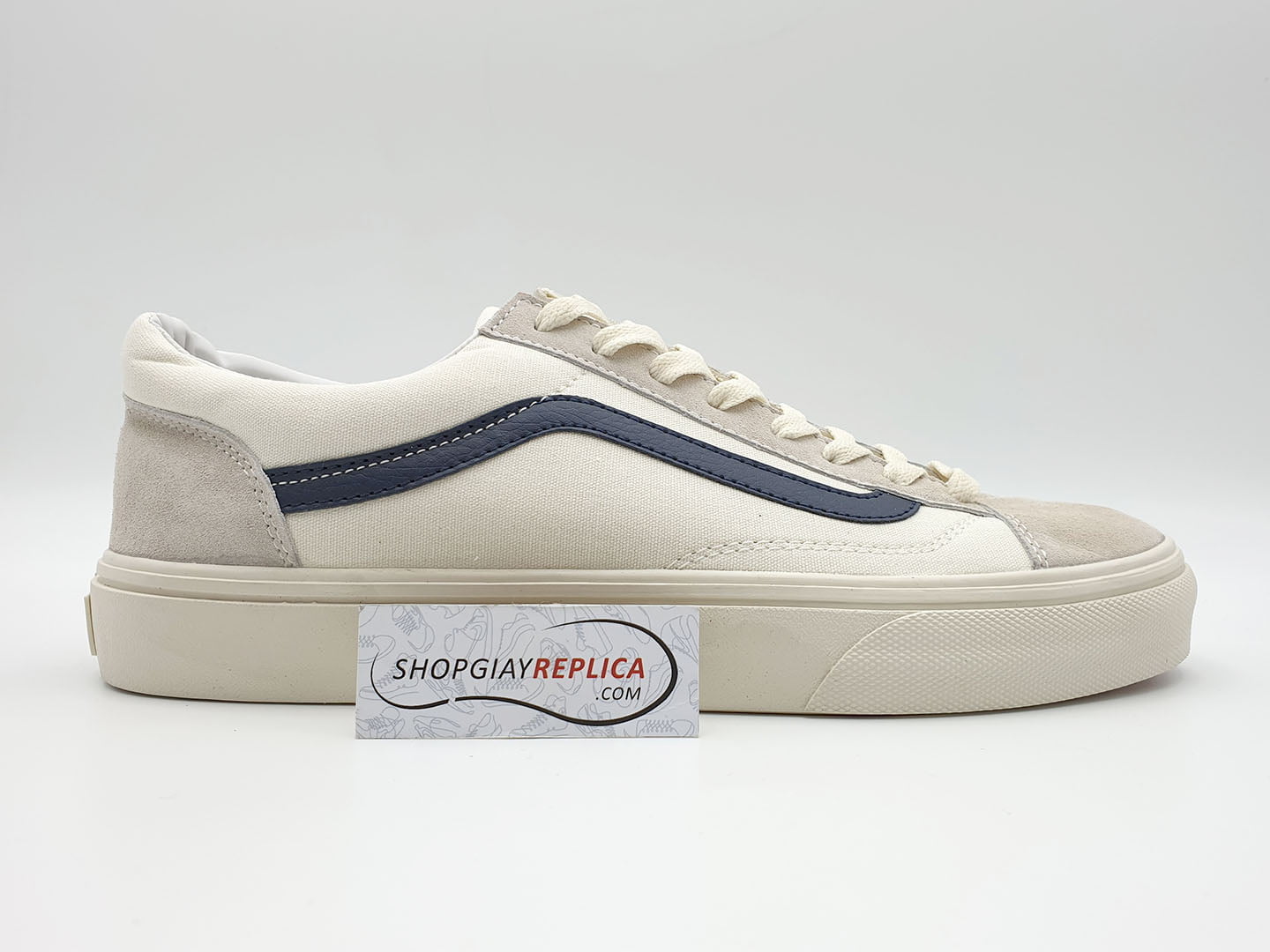 giày vans old skool trang soc xanh replica