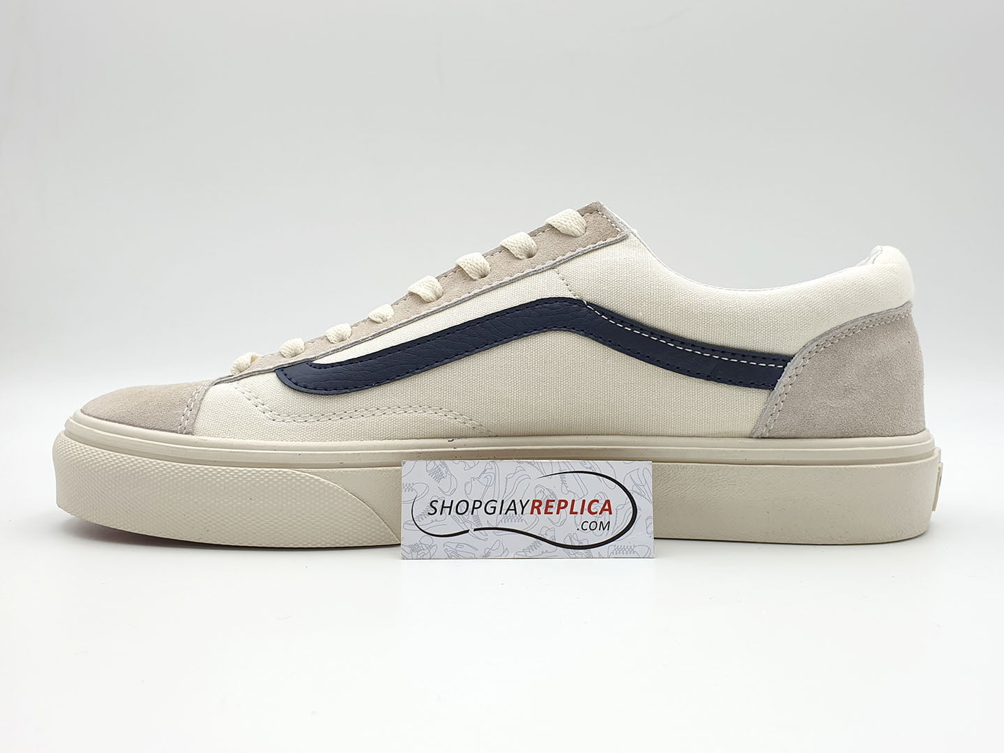 giày vans old skool trang soc xanh replica