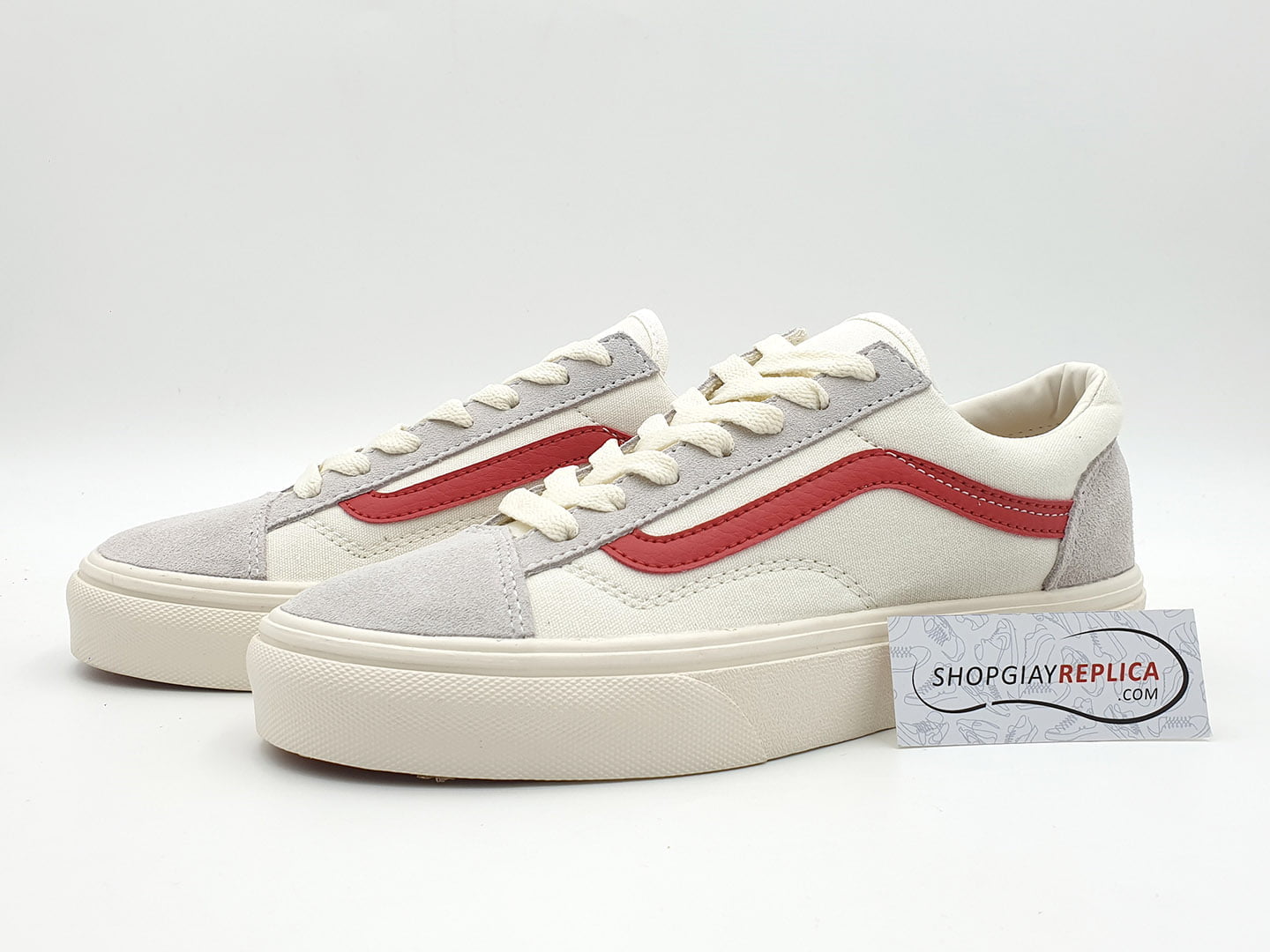 giày vans old skool trang soc do replica