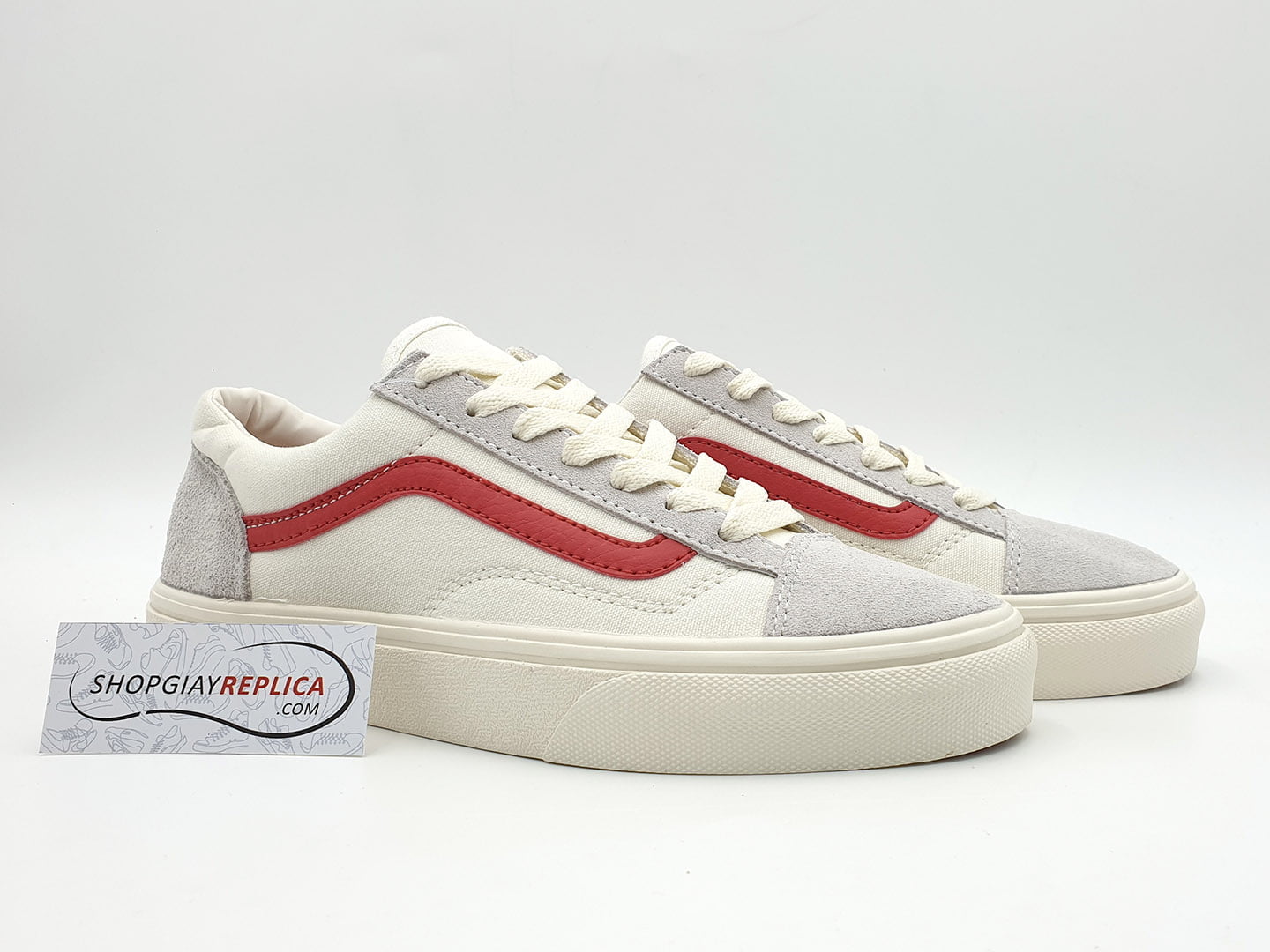 giày vans old skool trang soc do replica
