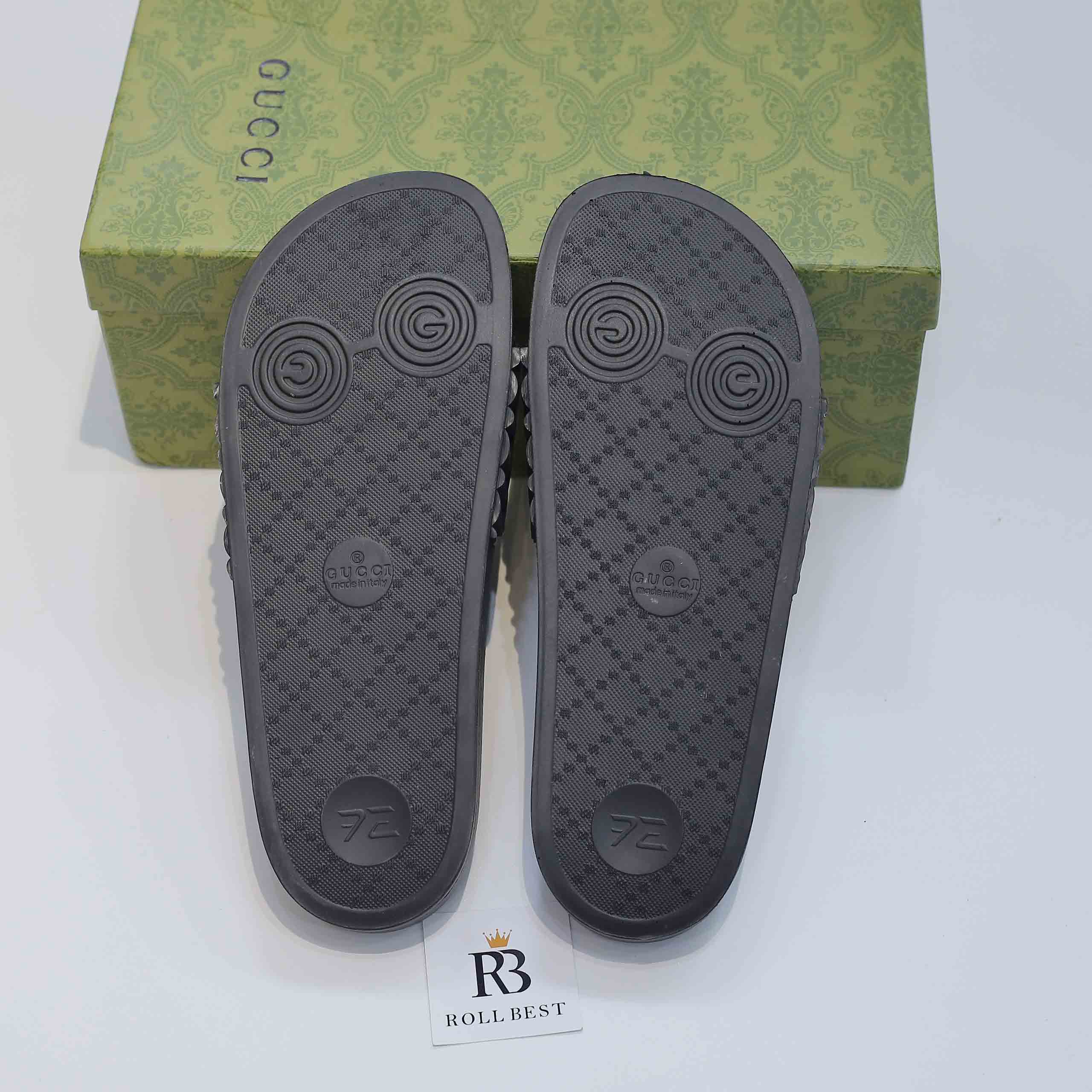 Dép Gucci Matelasse Slide Black Like Auth