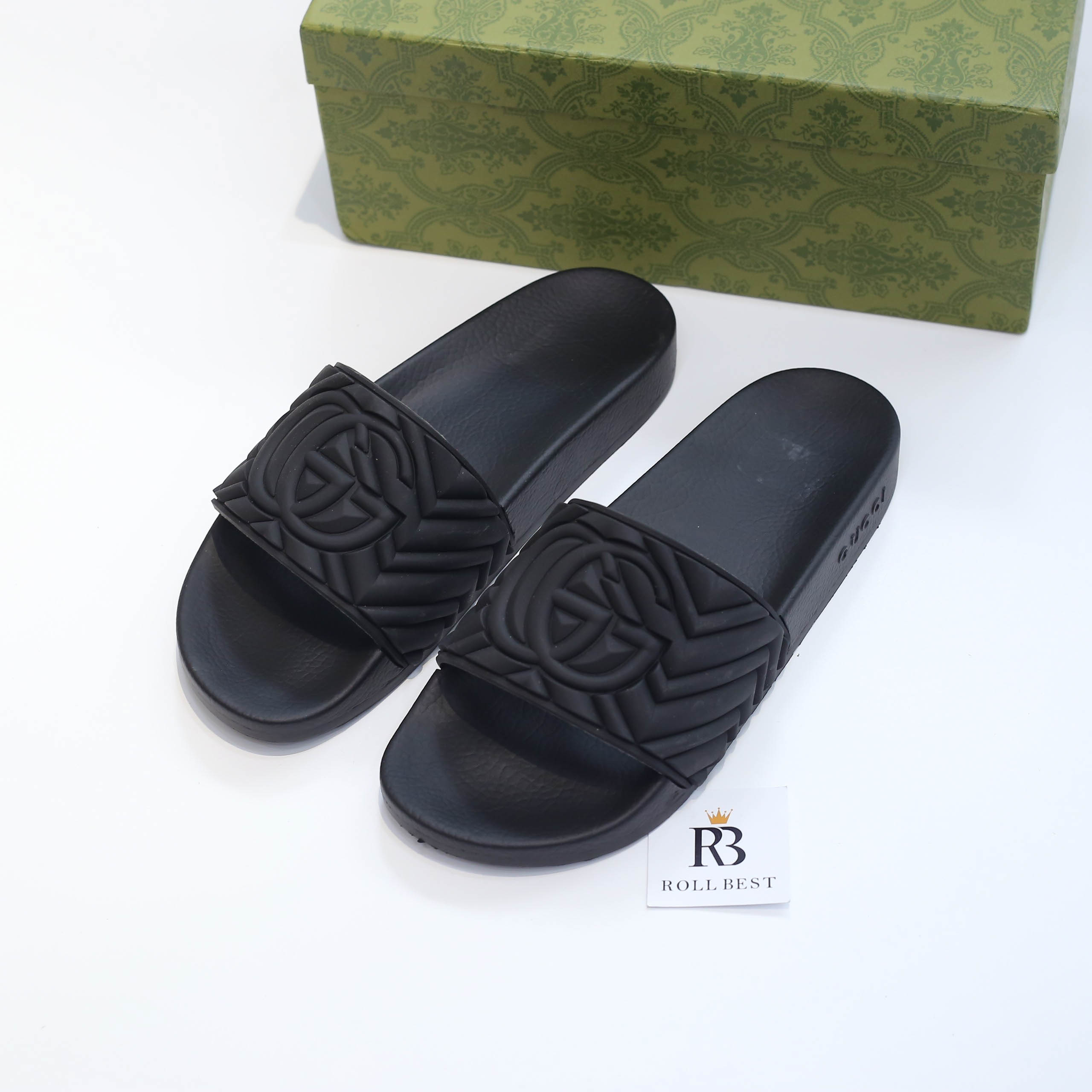 Dép Gucci Matelasse Slide Black Like Auth