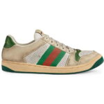 giay Gucci Embroidered Beige Green White sieu cap