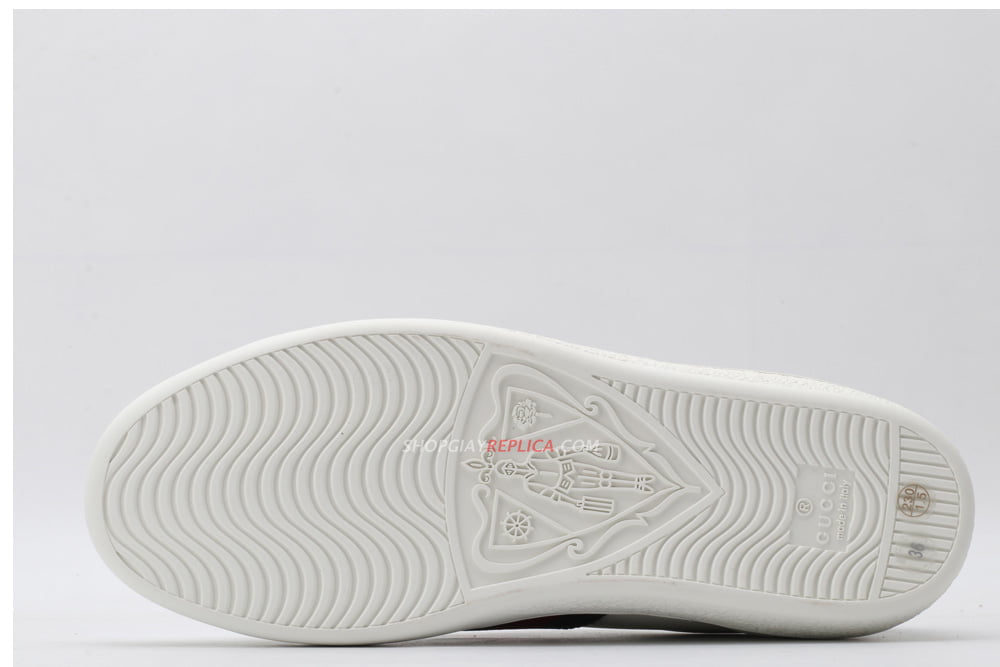 Giày Gucci Ace Leather Sneaker With Green Crocodile Like Auth