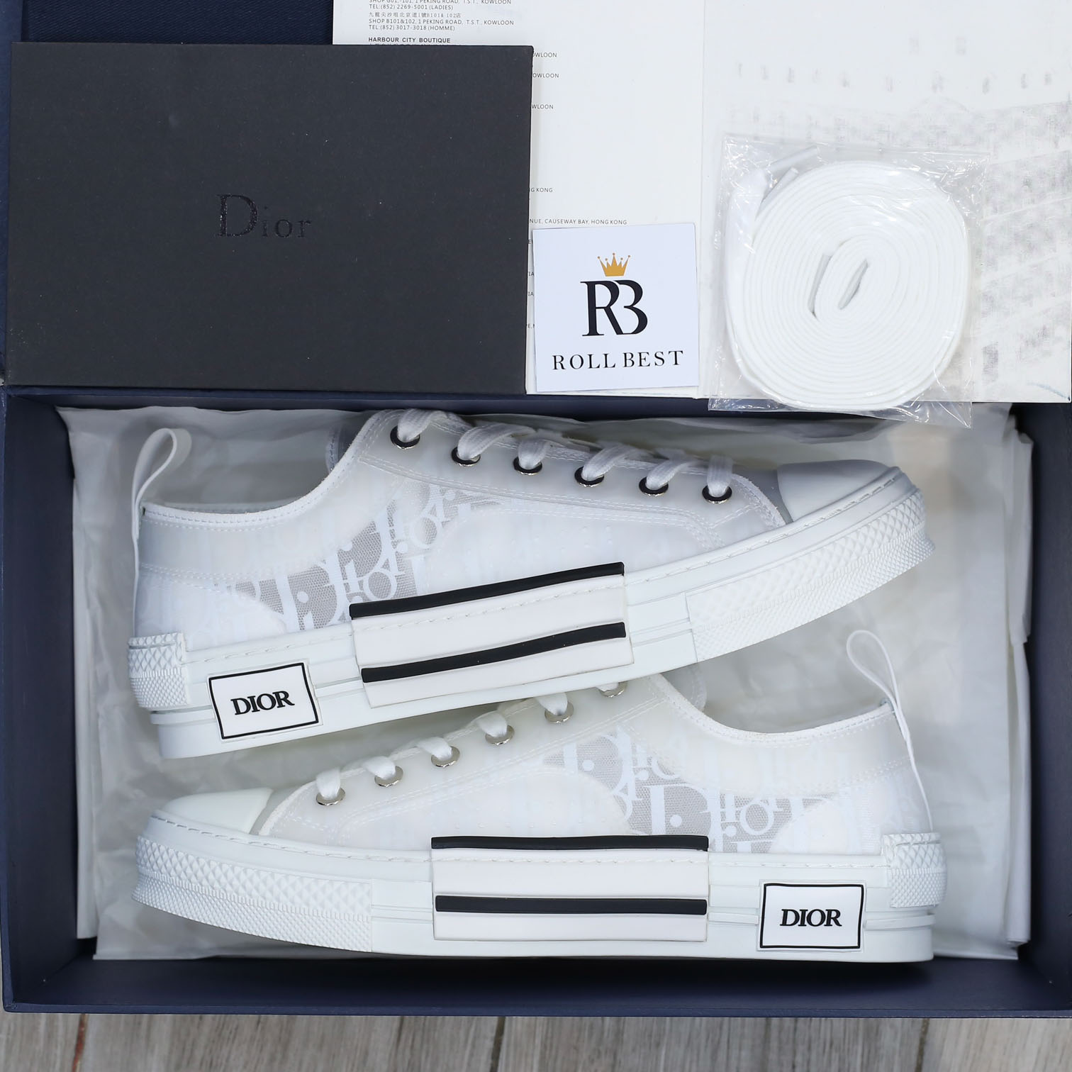 Giày Dior B23 Low Top White Dior Oblique Best Quality