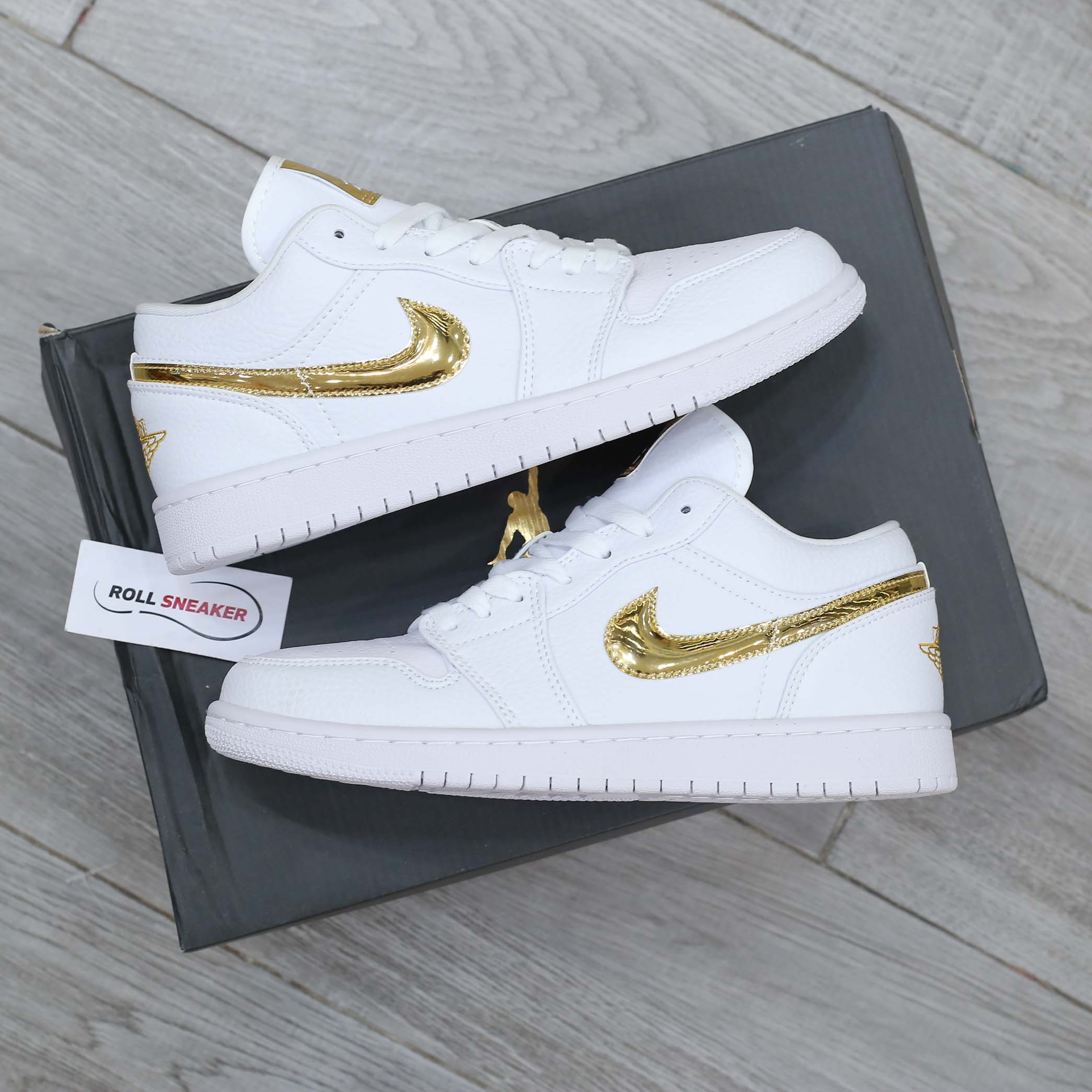 Nike Air Jordan 1 Low White Metallic Gold