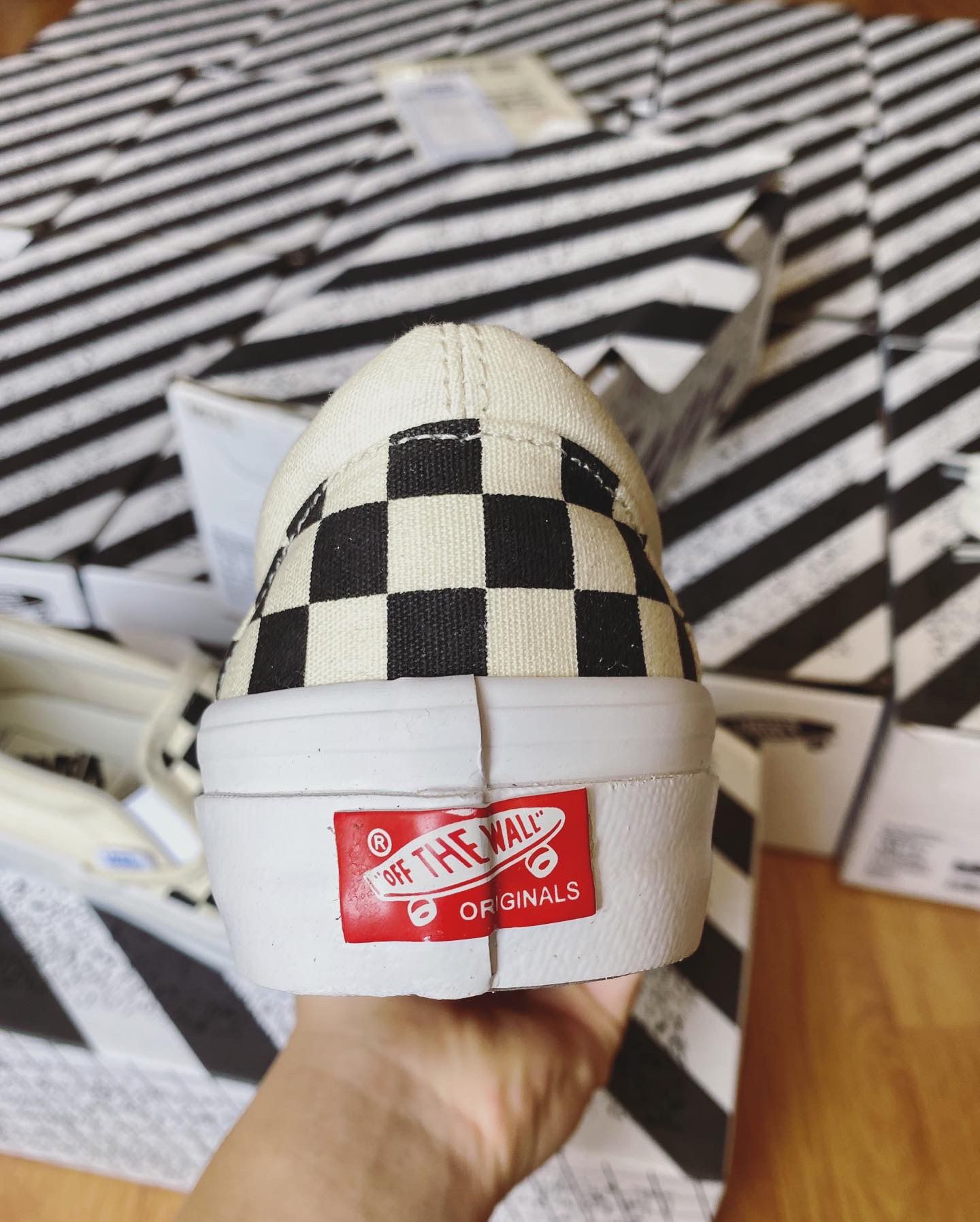Gót giày Vans Vault Checkerboard Slip On 2021