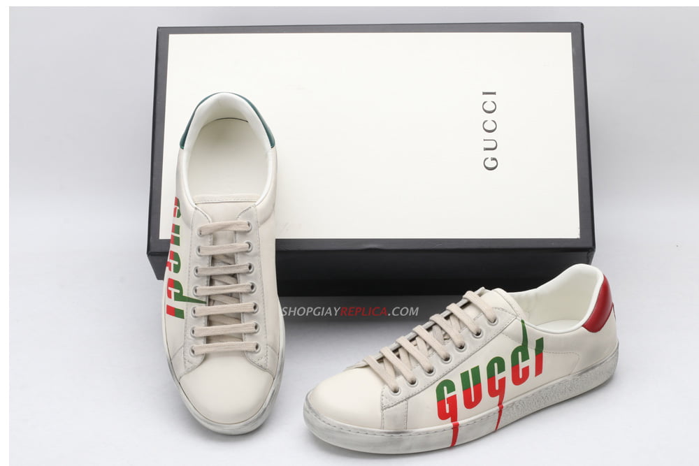 Giày Gucci Ace Sneaker with Gucci Blade Like Auth