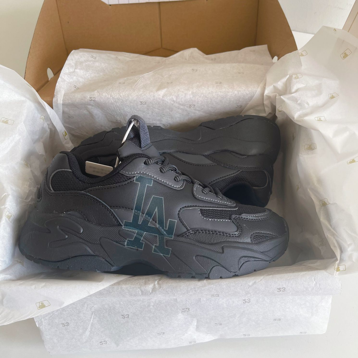 giày sneaker mlb bigball chunky lite la dodgers black đen