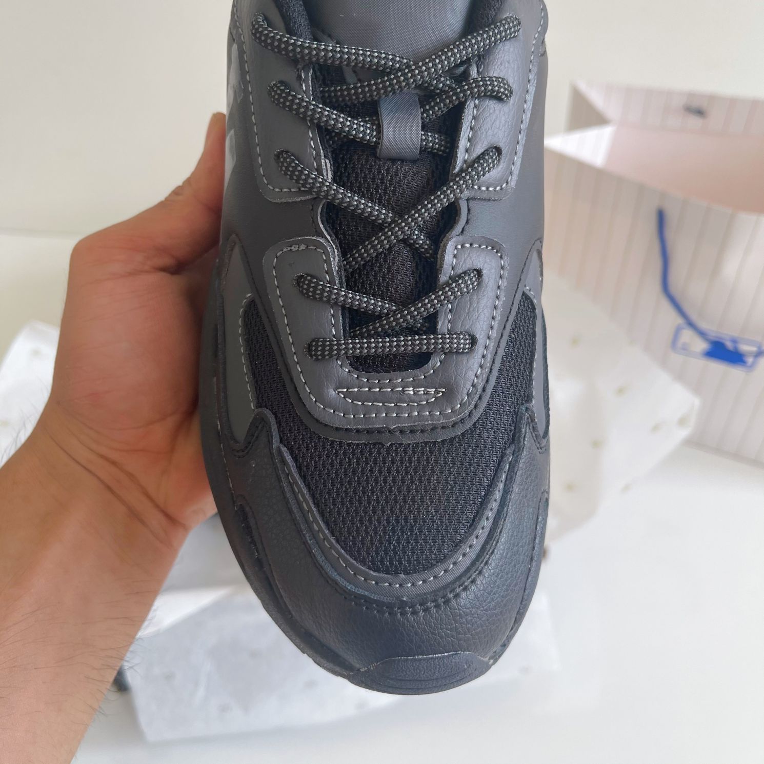 toebox mũi giày mlb lite la dodgers black đen