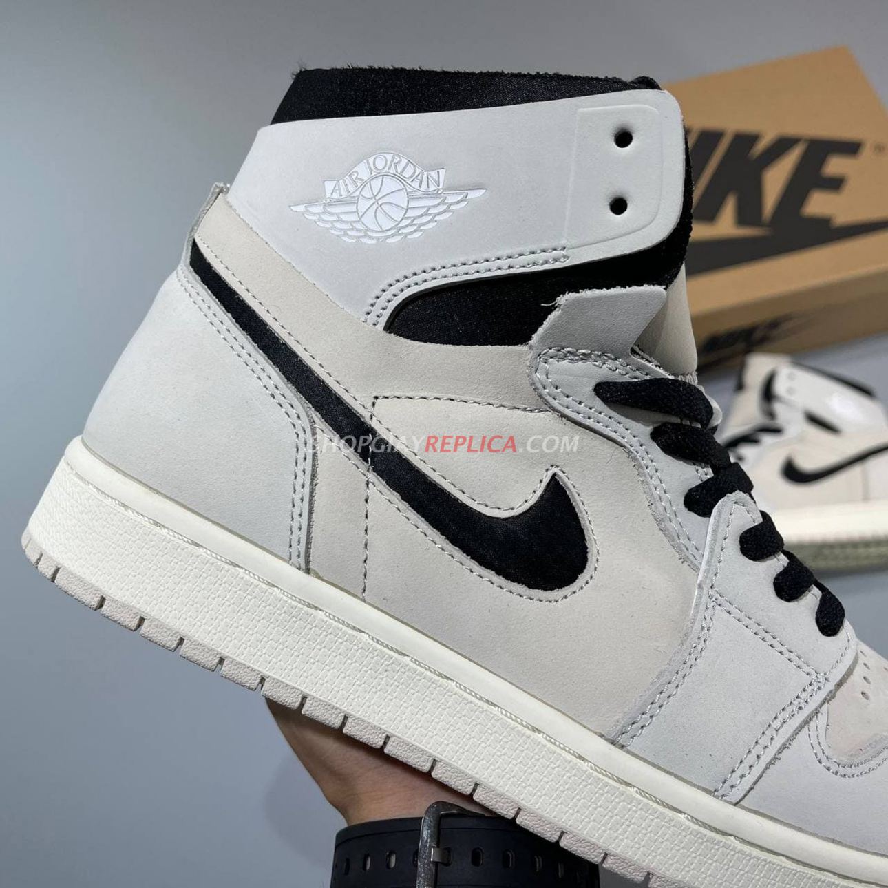 Giày Nike Air Jordan 1 Zoom Air Summit White Black rep 1:1
