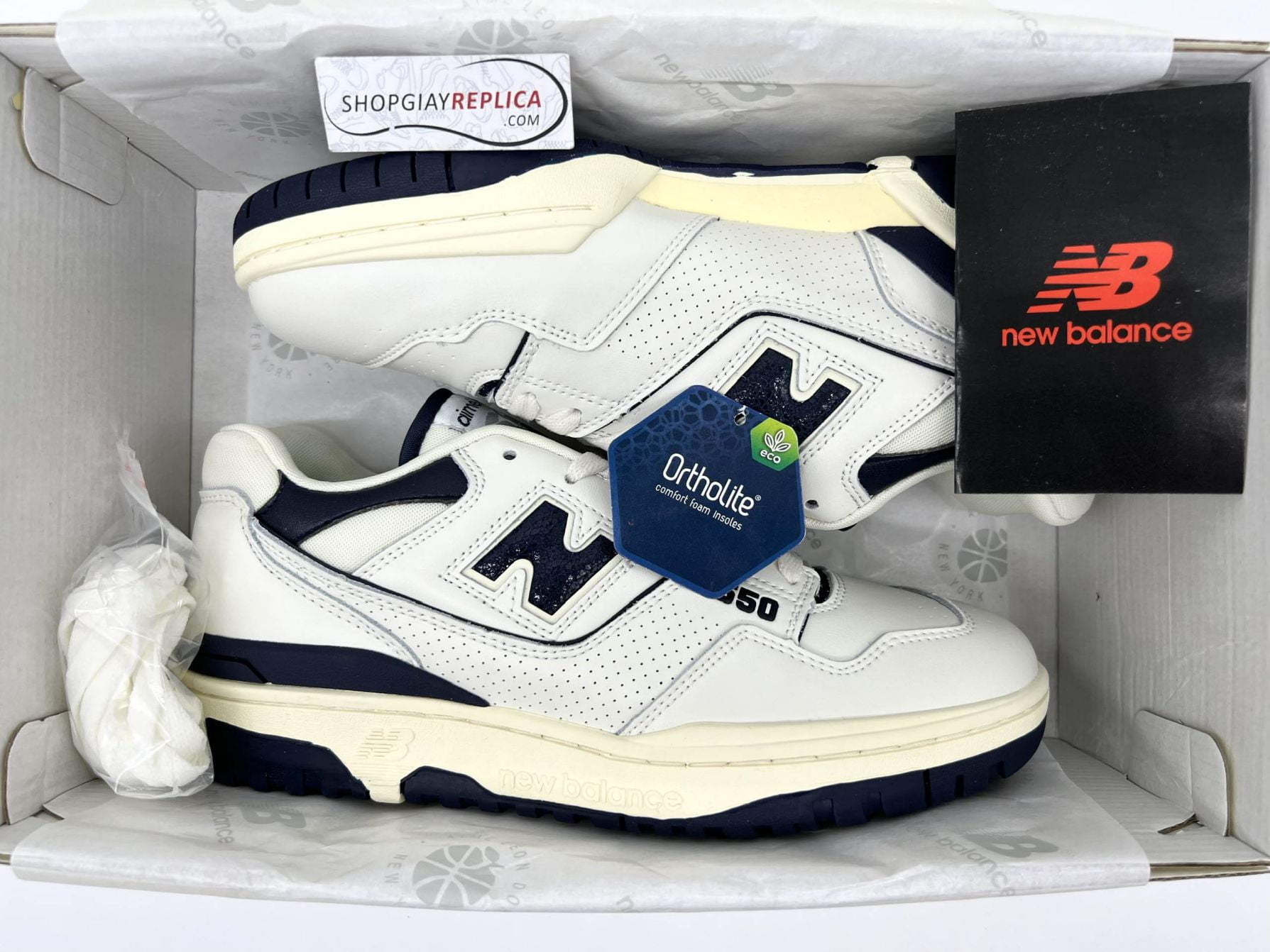 Giày New Balance Aimé Leon Dore x 550 White Navy rep 11