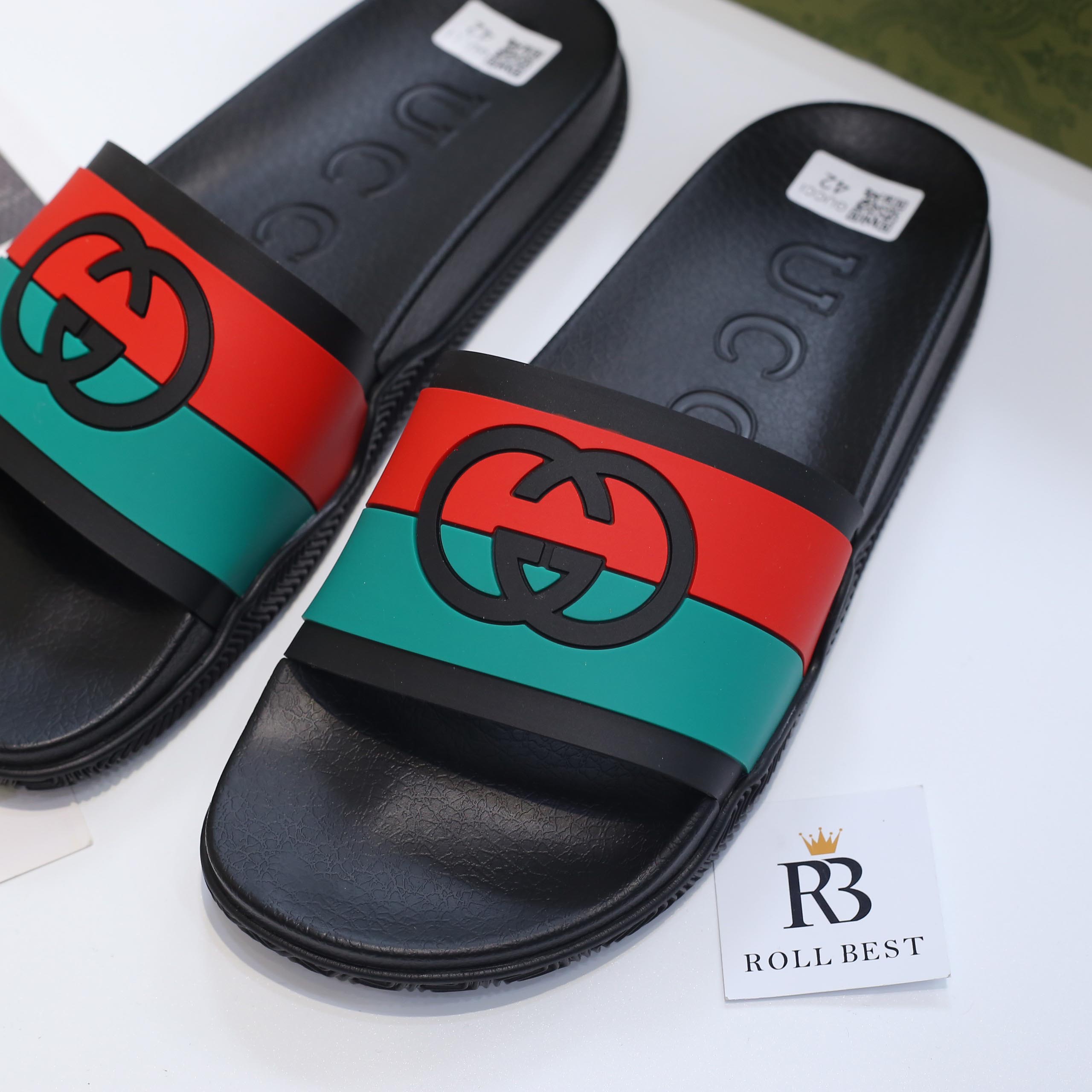 Dép Gucci Interlocking G Slide Black Like Auth