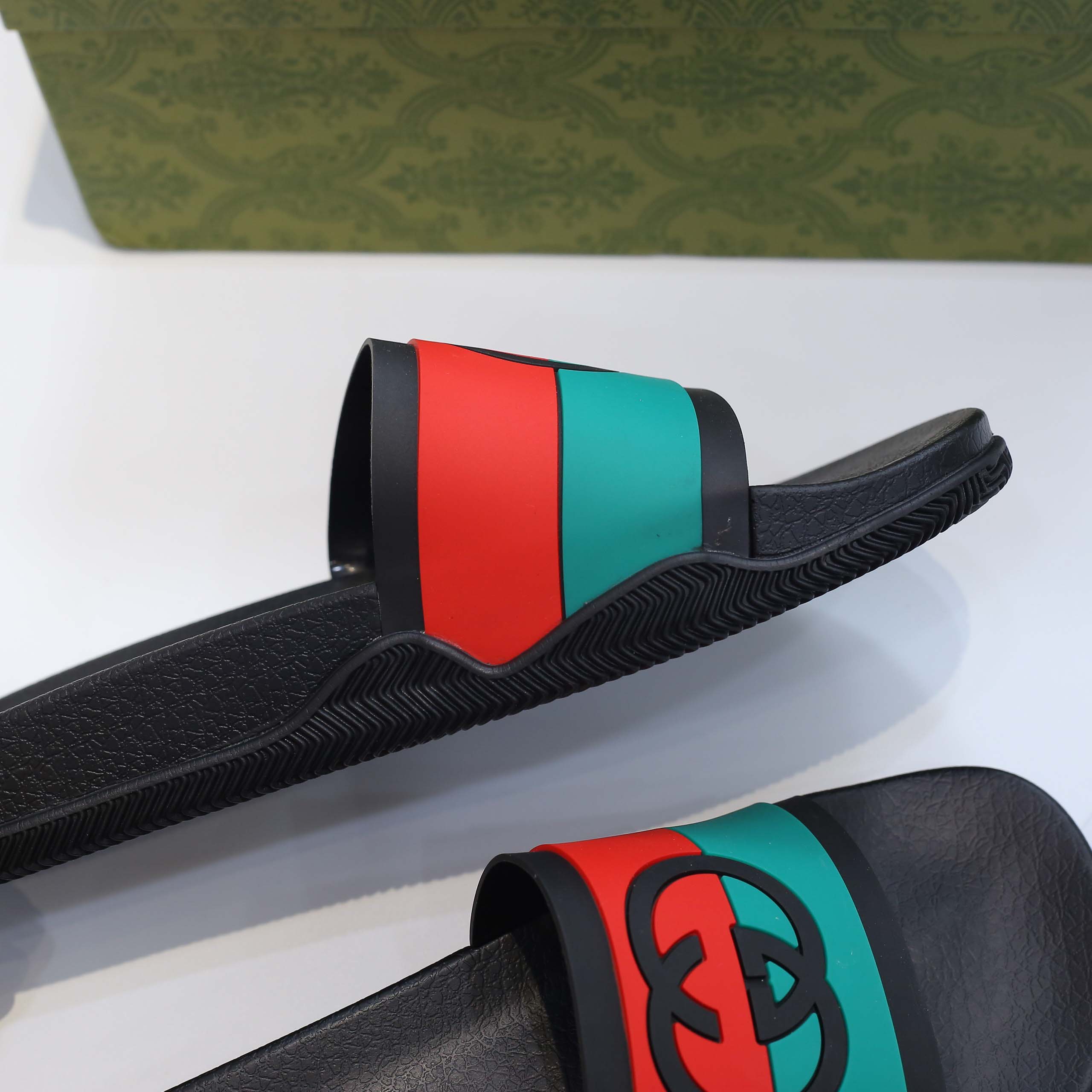 Dép Gucci Interlocking G Slide Black Like Auth