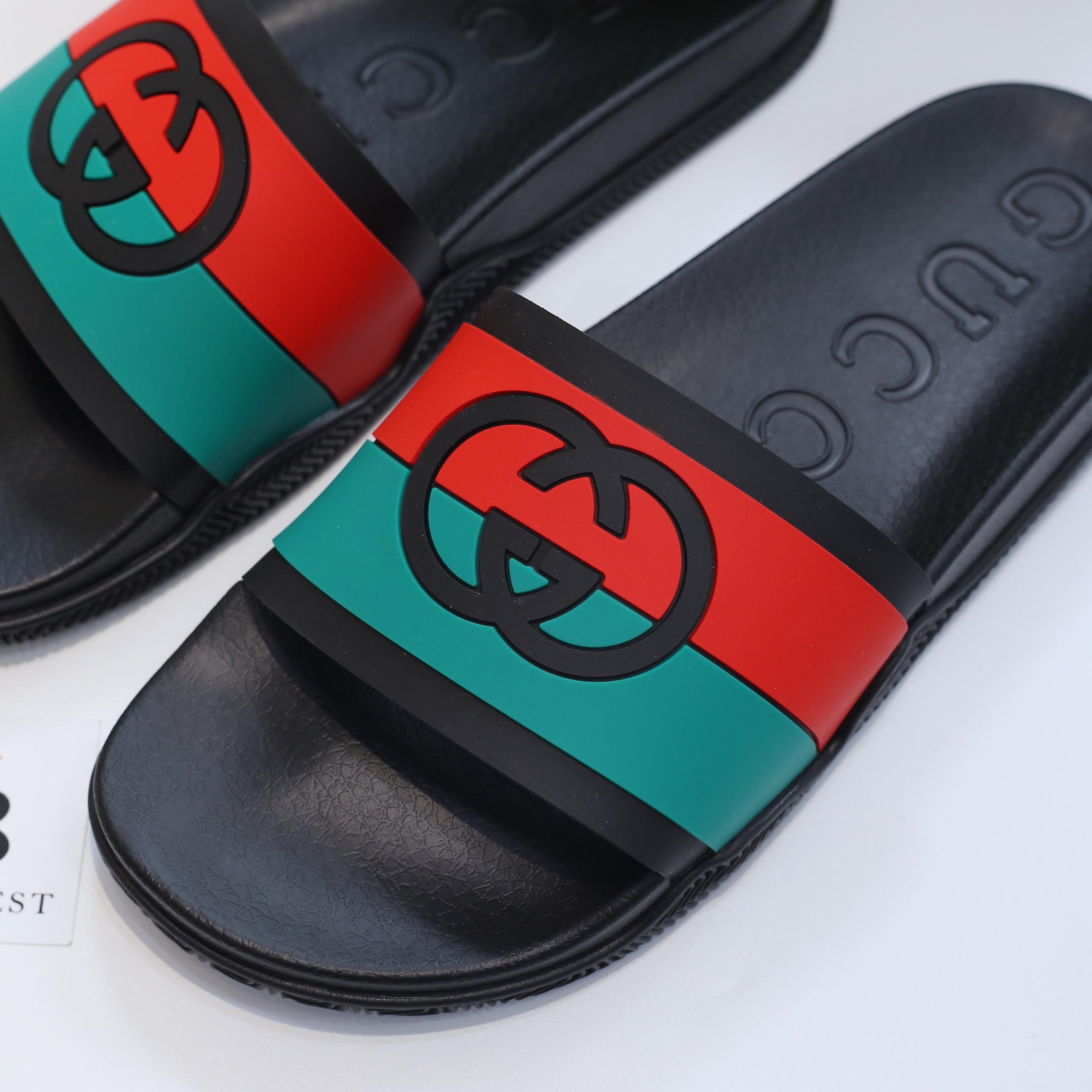 Dép Gucci Interlocking G Slide Black Like Auth
