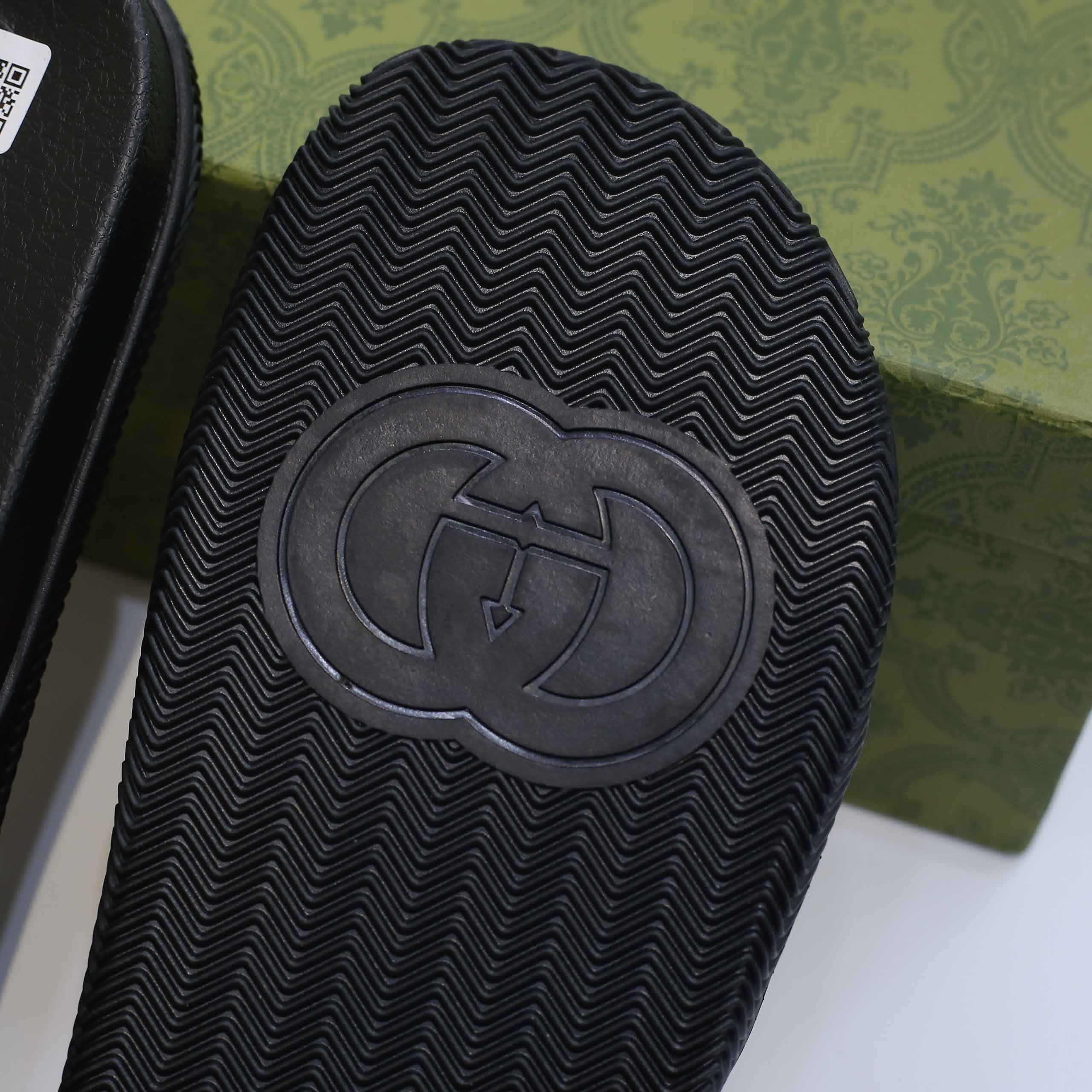 Dép Gucci Interlocking G Slide Black Like Auth