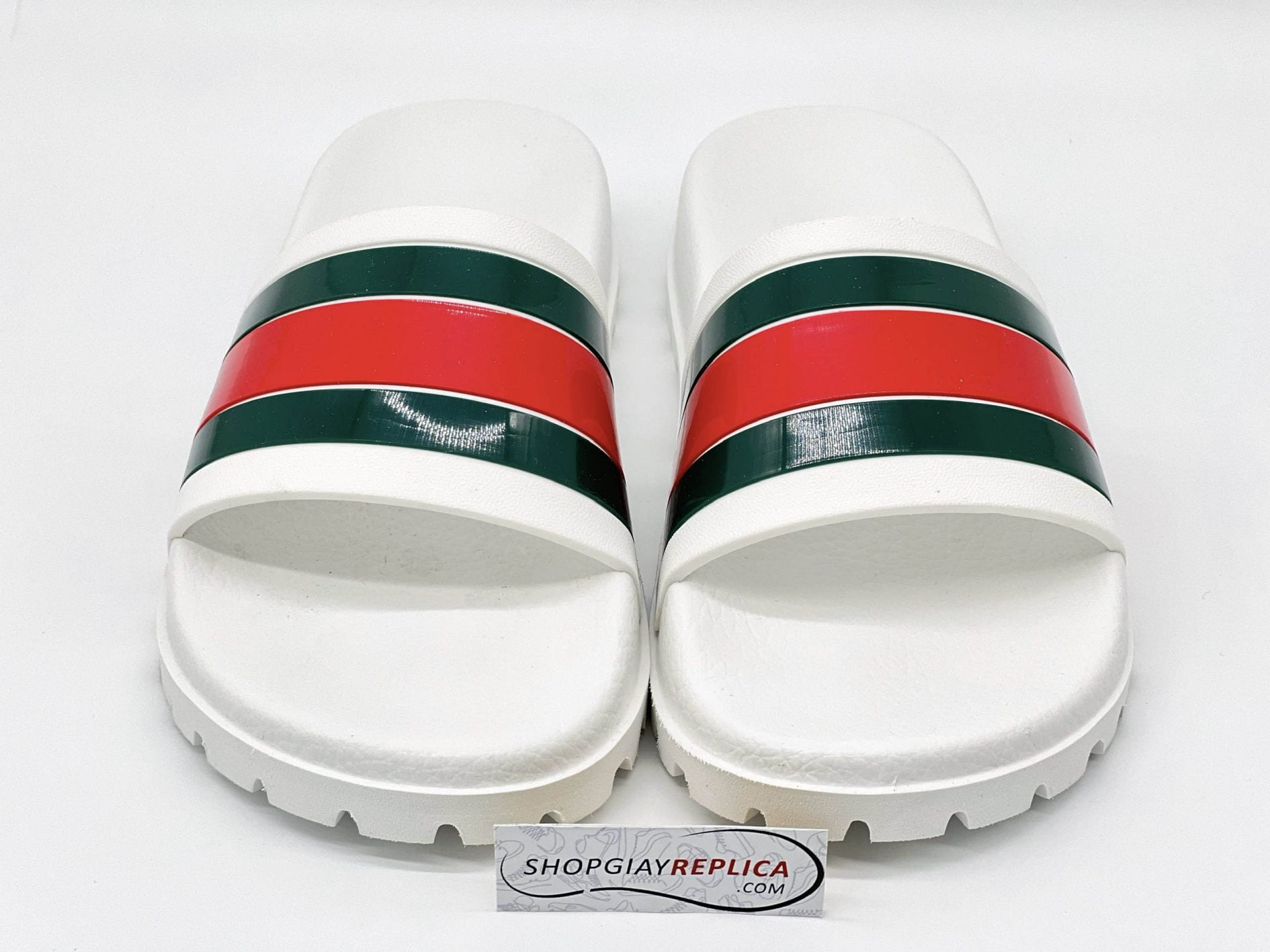 Dép Gucci Web Slide Sandal White Like Auth