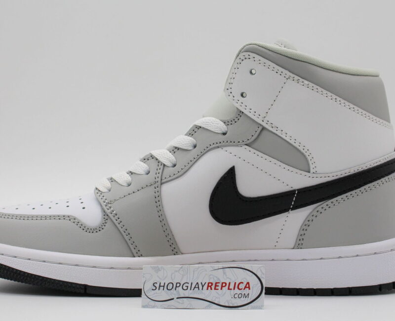 Giày Nike Air Jordan 1 Mid Light Smoke Grey V2 rep 1:1