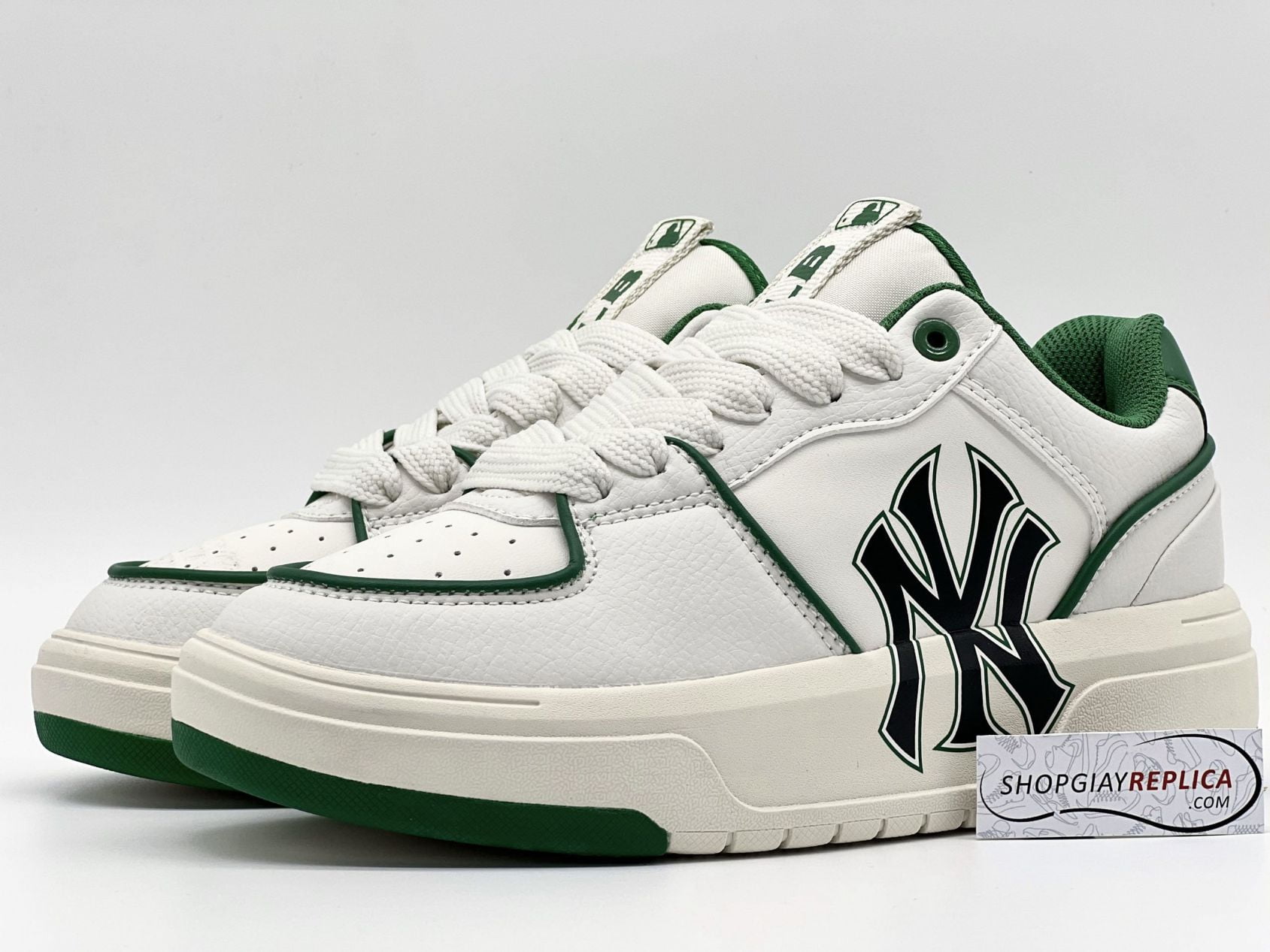 Giày MLB Chunky Liner New York Yankees White Green rep 1:1