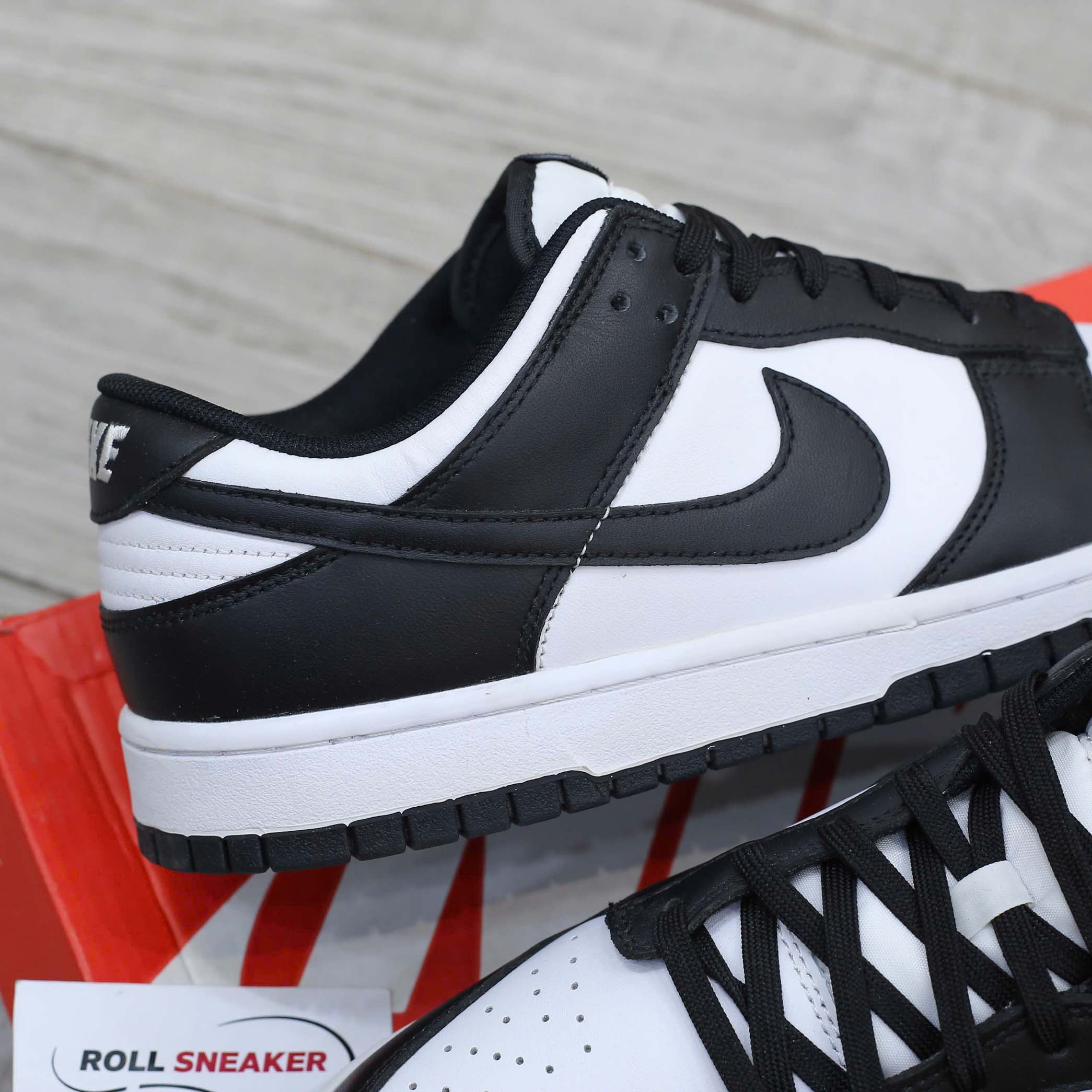gót mông chuẩn giày nike dunk black white like auth