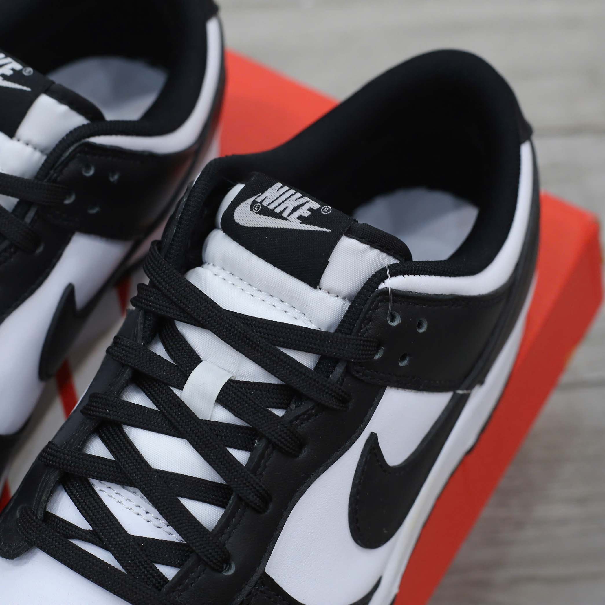 form cổ giày nike dunk black white like auth