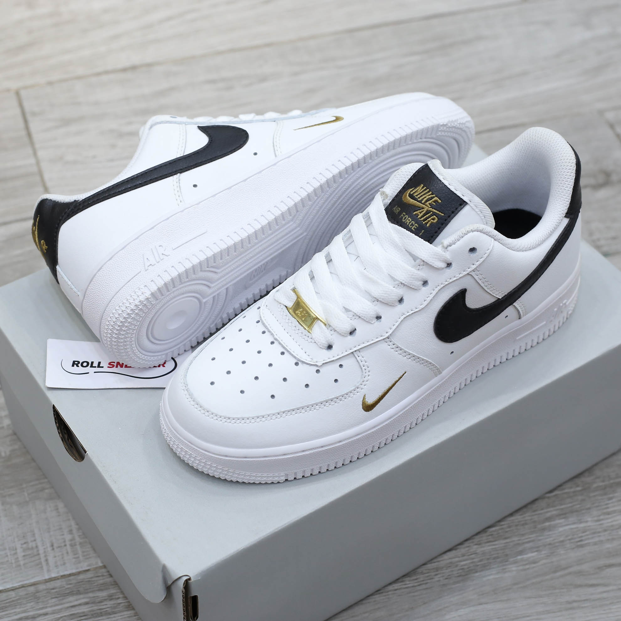 Giày Nike Air Force 1 Low 07 Essential White Black Gold Like Auth