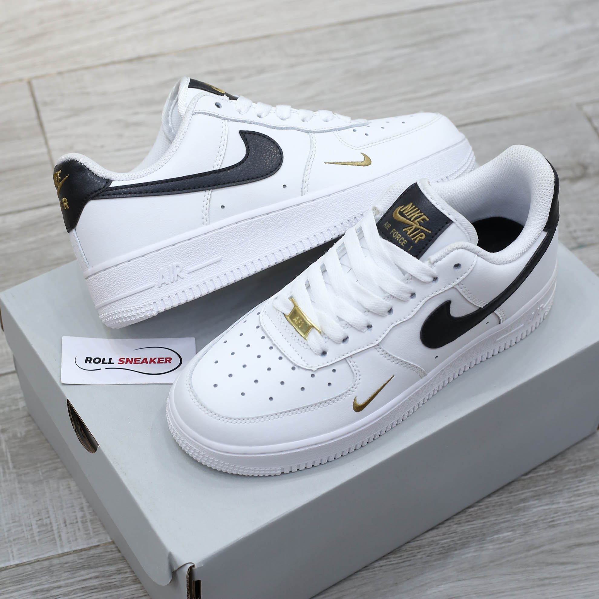 Giày Nike Air Force 1 Low 07 Essential White Black Gold Like Auth