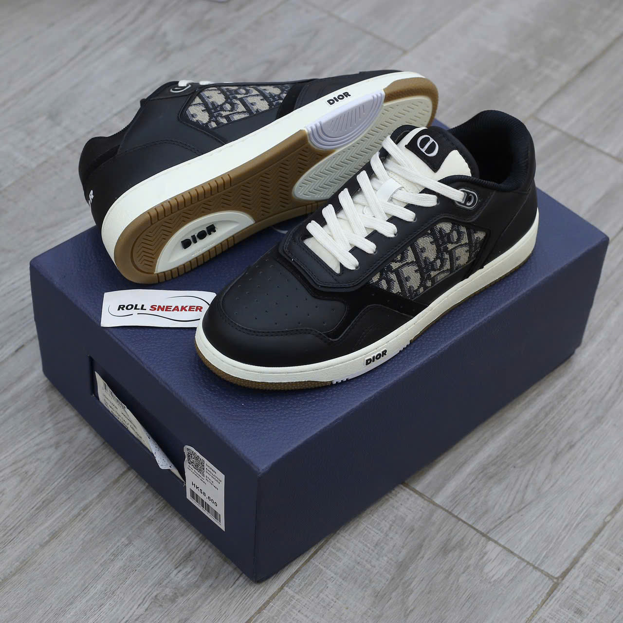 Giày Dior B27 Low Black họa tiết vải Dior Oblique Jacquard Like Auth