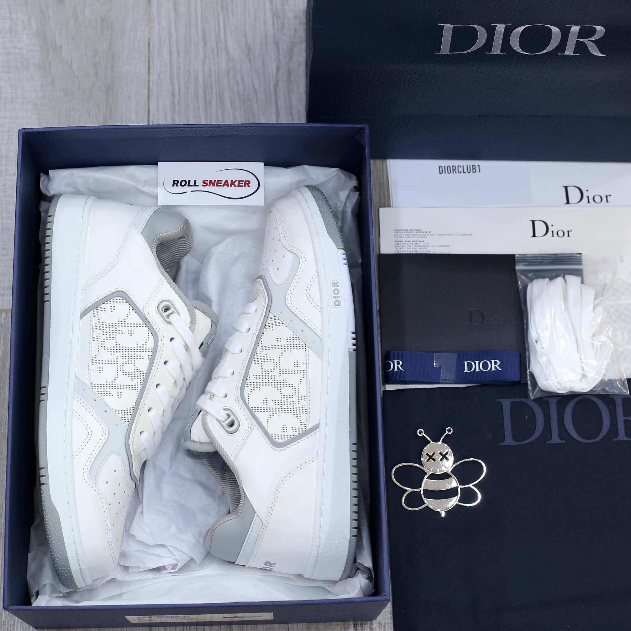 Dior B27 Low White Gray họa tiết Dior Oblique Galaxy