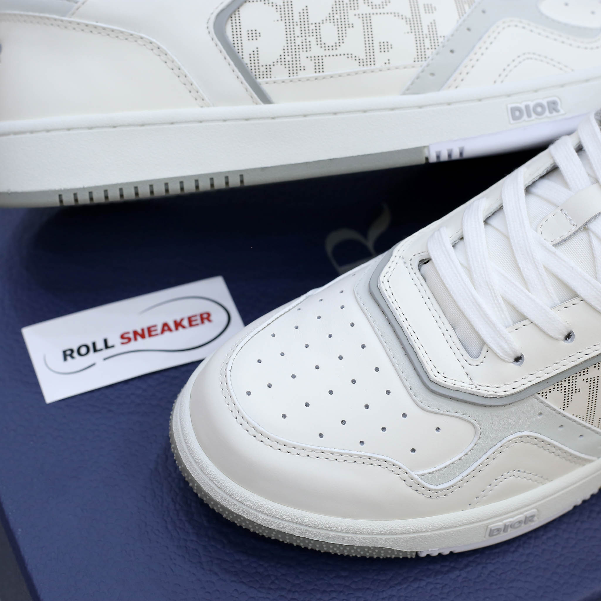 Dior B27 Low White Gray họa tiết Dior Oblique Galaxy