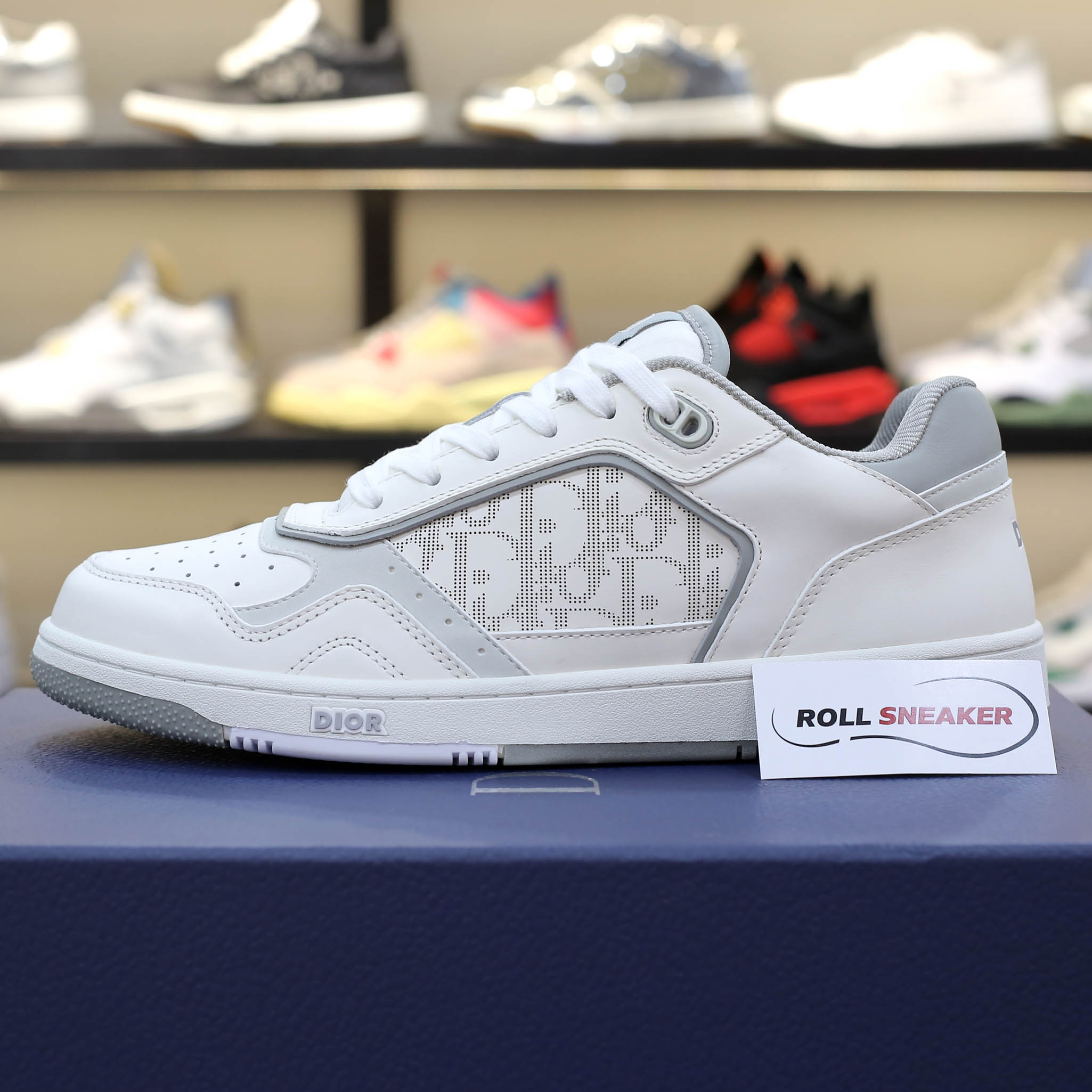 Dior B27 Low White Gray họa tiết Dior Oblique Galaxy