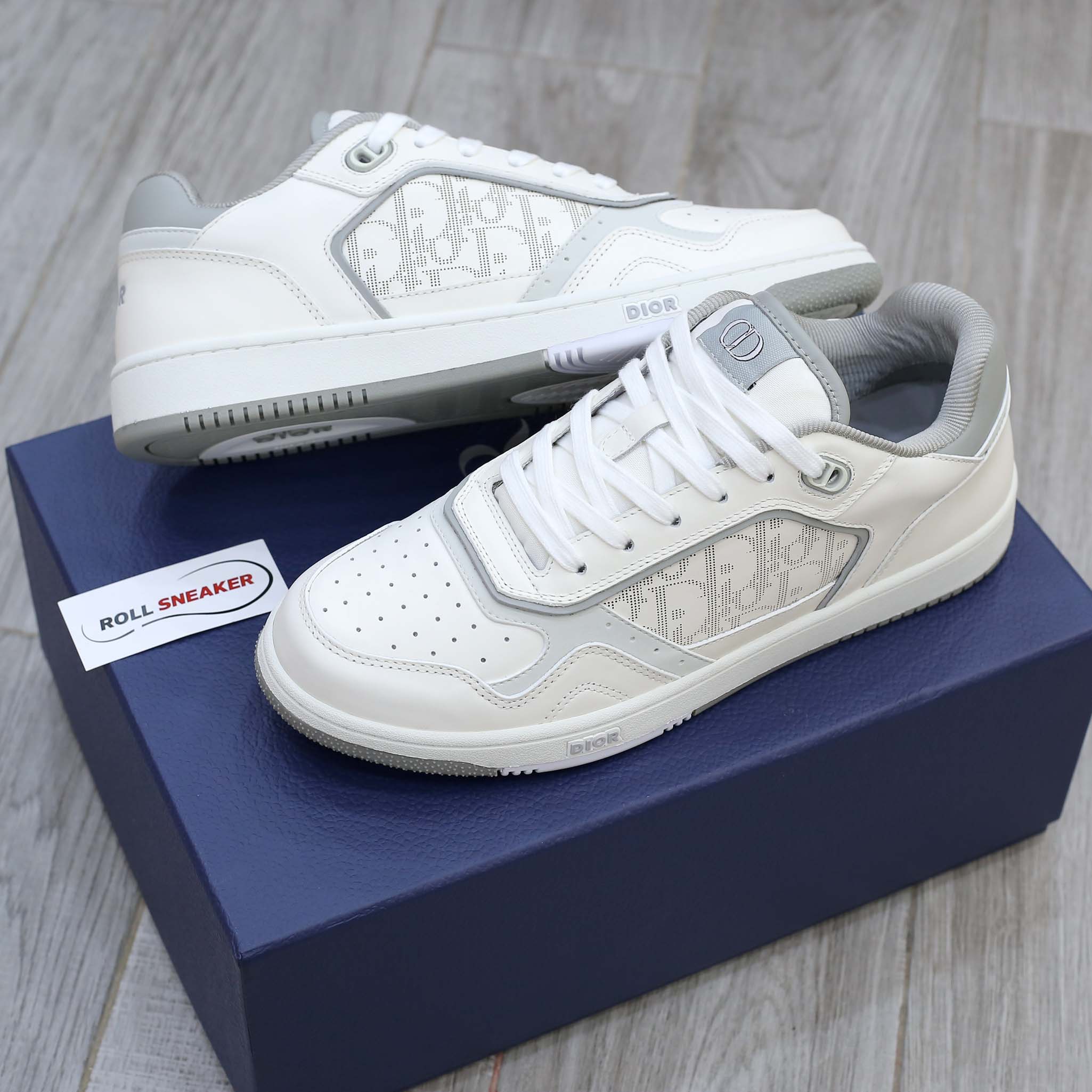 Dior B27 Low White Gray họa tiết Dior Oblique Galaxy