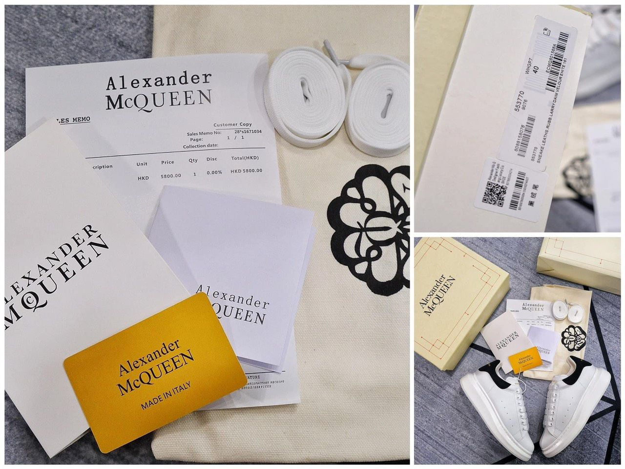 phụ kiện Giày Alexander McQueen gót Da trơn Đen Siêu Cấp