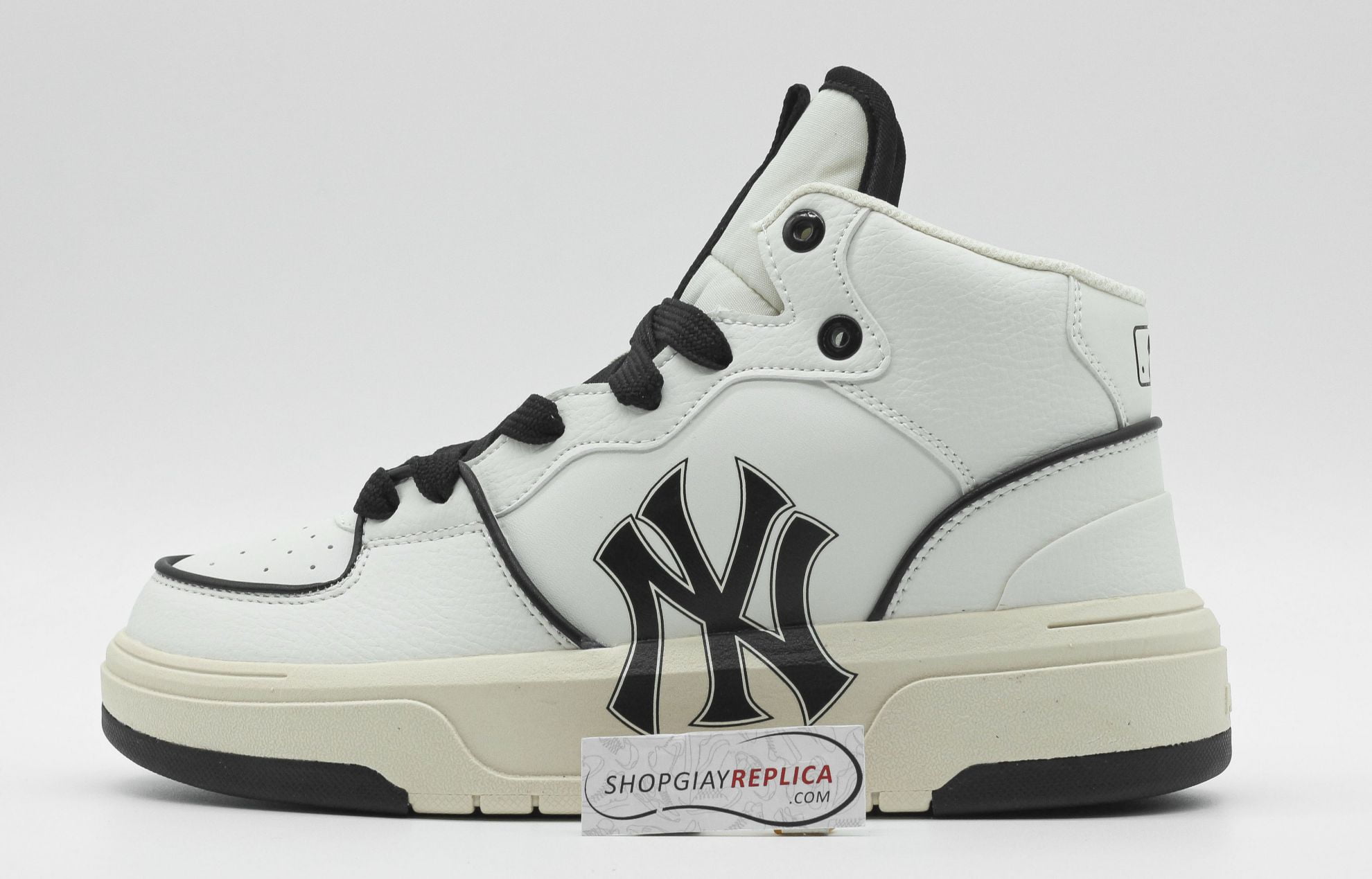 Giày MLB Chunky Liner High New York Yankees White Black