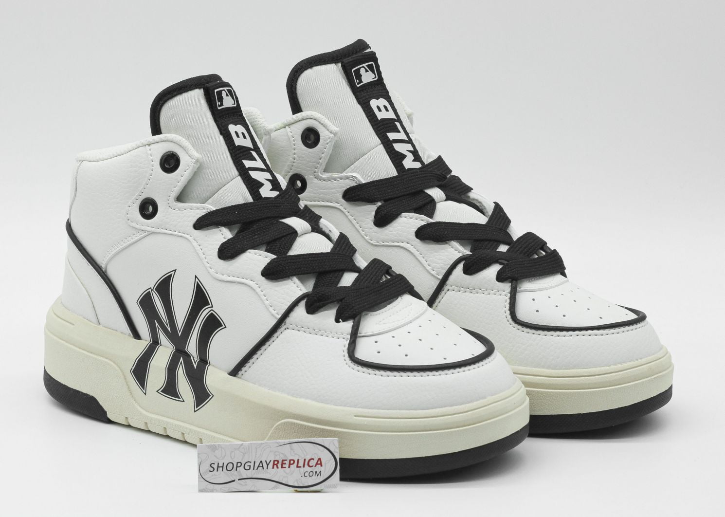 Giày MLB Chunky Liner High New York Yankees White Black