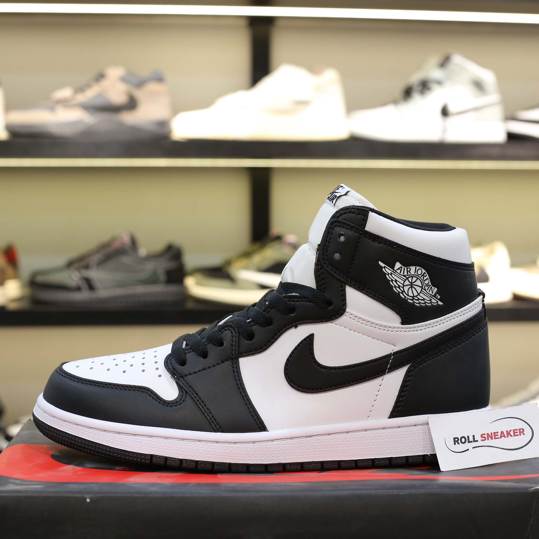 Giày Nike Air Jordan 1 High Black White đen trắng Like Auth